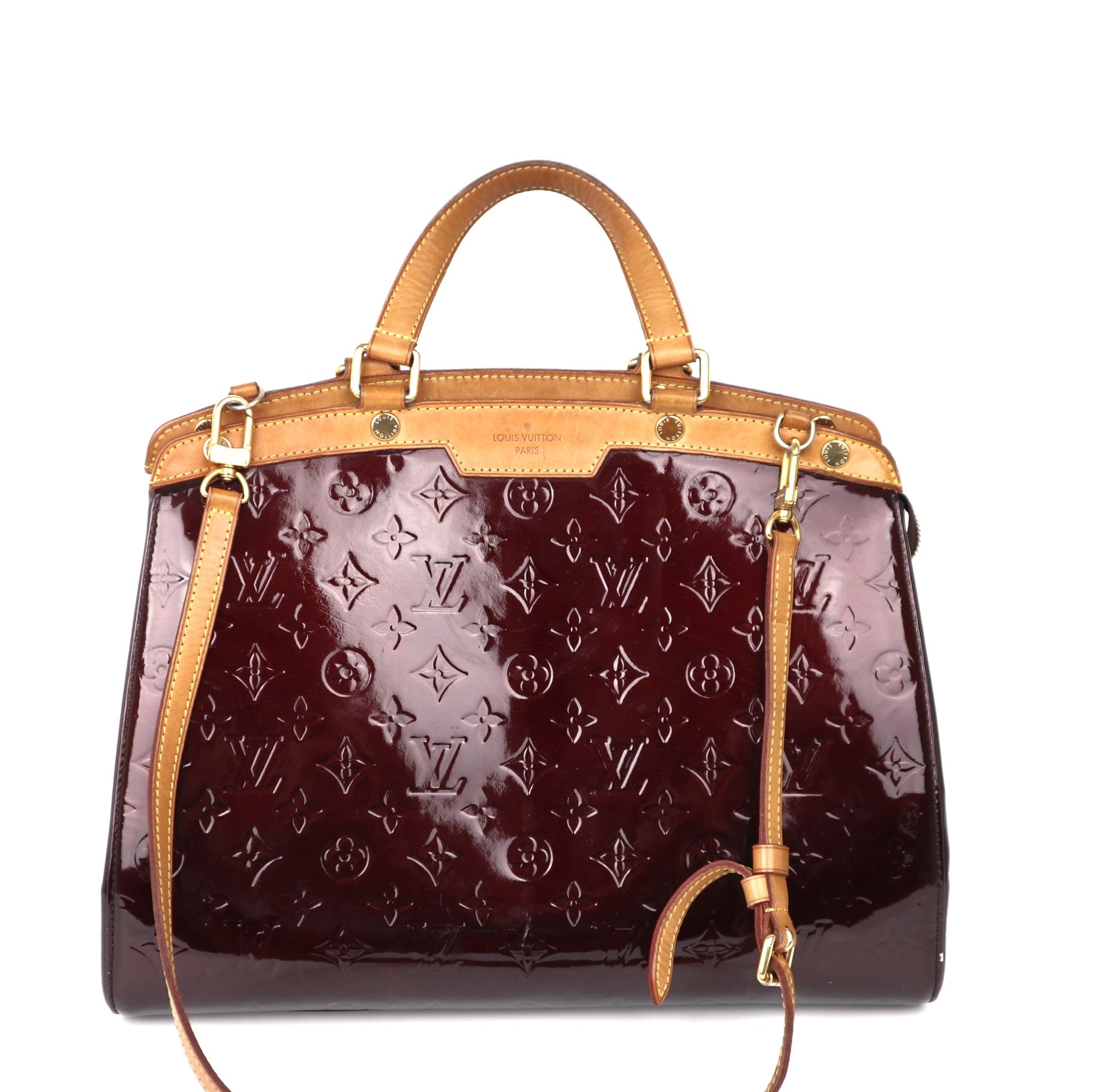 C2056 Louis Vuitton Amarante Monogram Vernis Brea GM Bag-Pre Owned