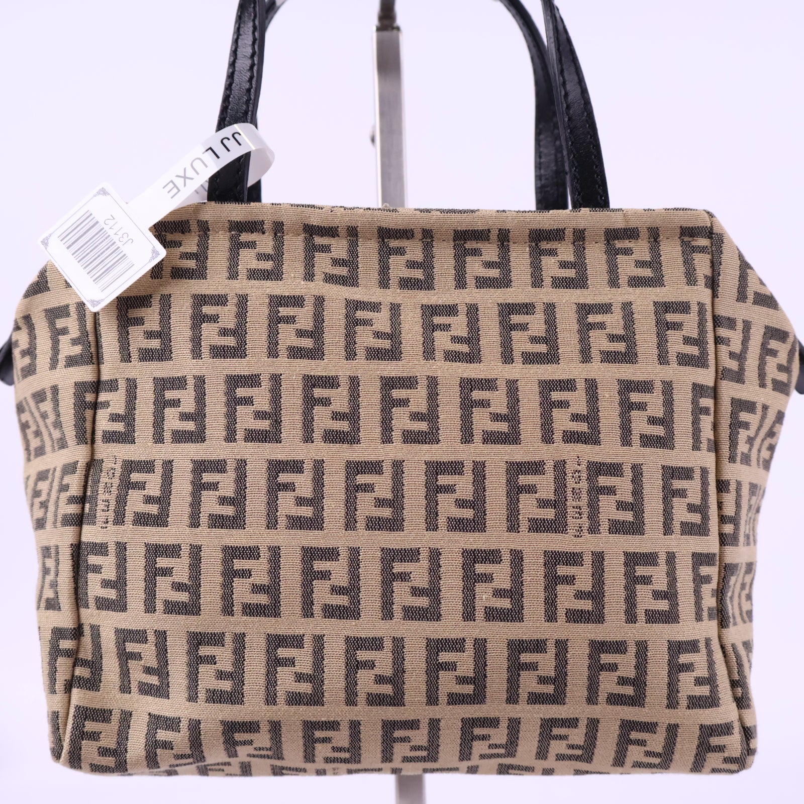 Fendi Mini Zucchino Canvas Handle Bag Mini Bag J3112 | Pre-Owned Like New Brown Zucchino Canvas
