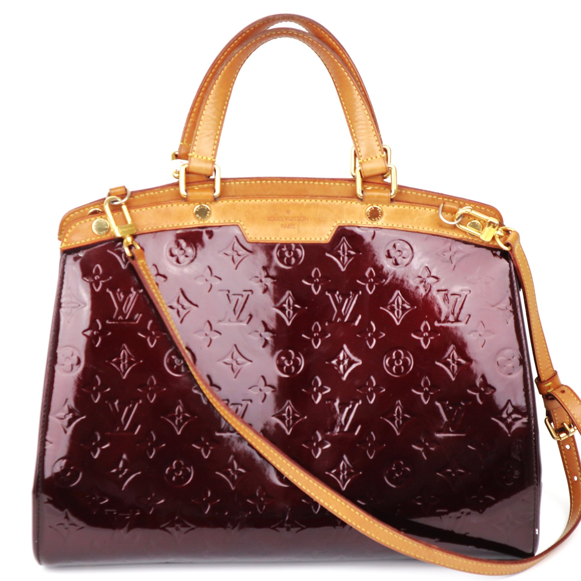 C2056 Louis Vuitton Amarante Monogram Vernis Brea GM Bag-Pre Owned