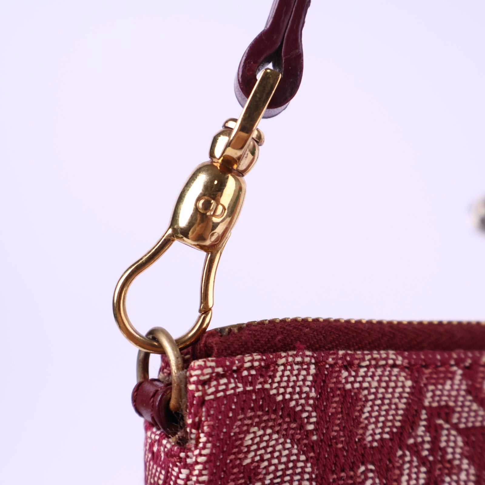 Dior Burgundy Monogram Cloth Saddle Handbag Shoulder Bag J3113 | Pre-Owned Like New Burgundy Monogram Canvas