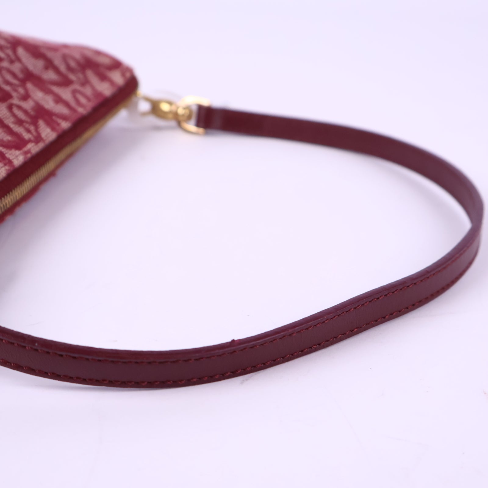 Dior Burgundy Monogram Cloth Saddle Handbag Shoulder Bag J3113 | Pre-Owned Like New Burgundy Monogram Canvas