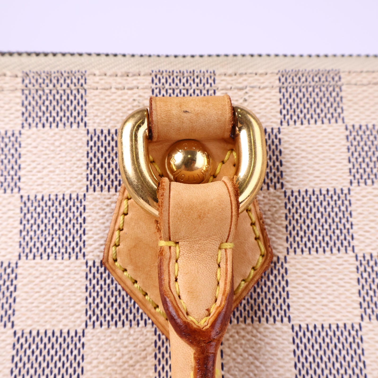 Louis Vuitton Damier Azur Saleya PM Top Handle Bag J3105 | Pre-Owned Like New Brown Damier Azur Canvas