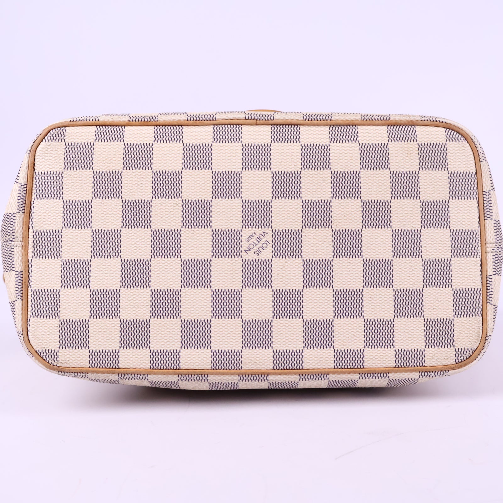 Louis Vuitton Damier Azur Saleya PM Top Handle Bag J3105 | Pre-Owned Like New Brown Damier Azur Canvas