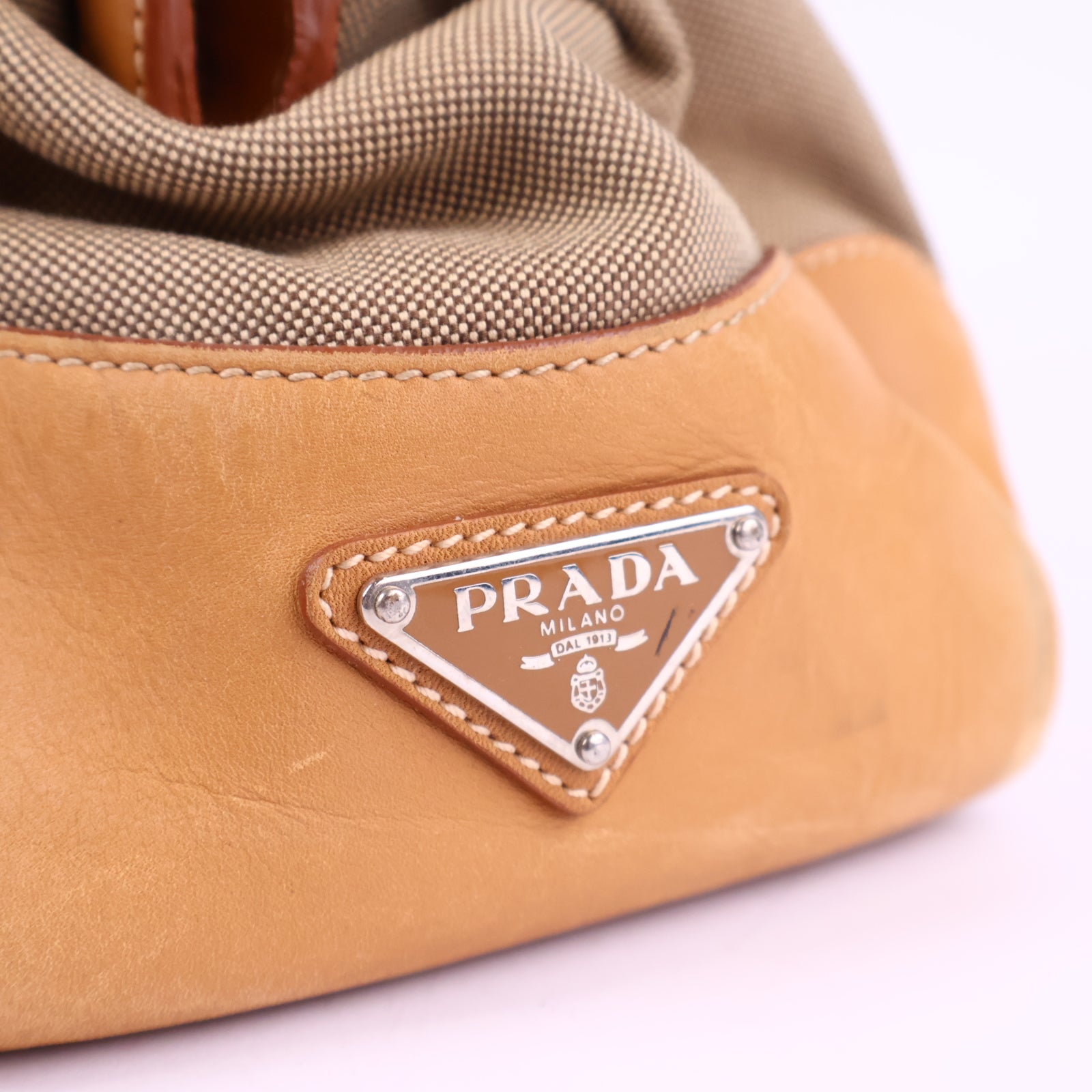 Prada En toile sac a main camel Top Handle Bag J3093 | Pre-Owned Excellent