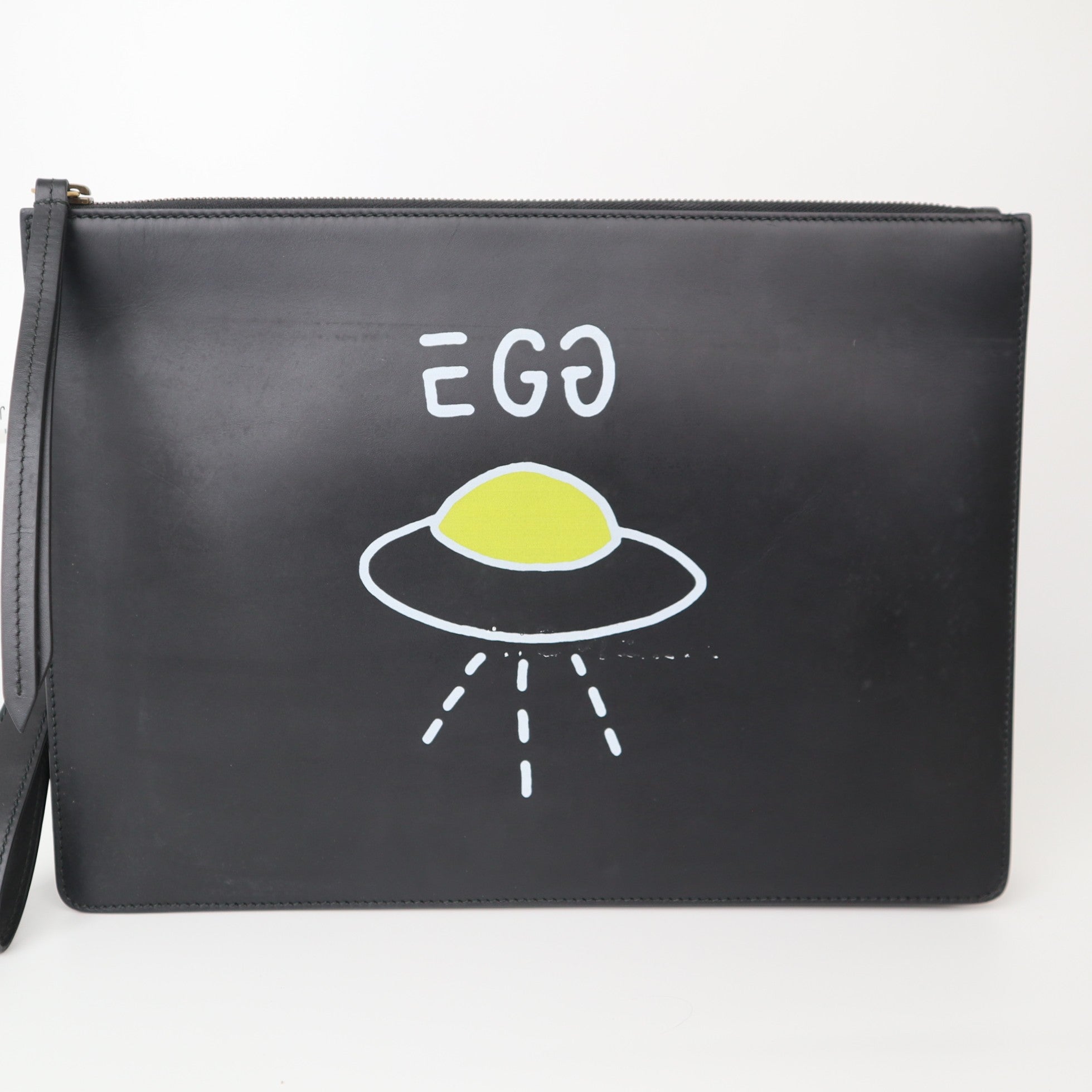 OC2007 Gucci Calfskin Egg Pouch Black -Pre Owned