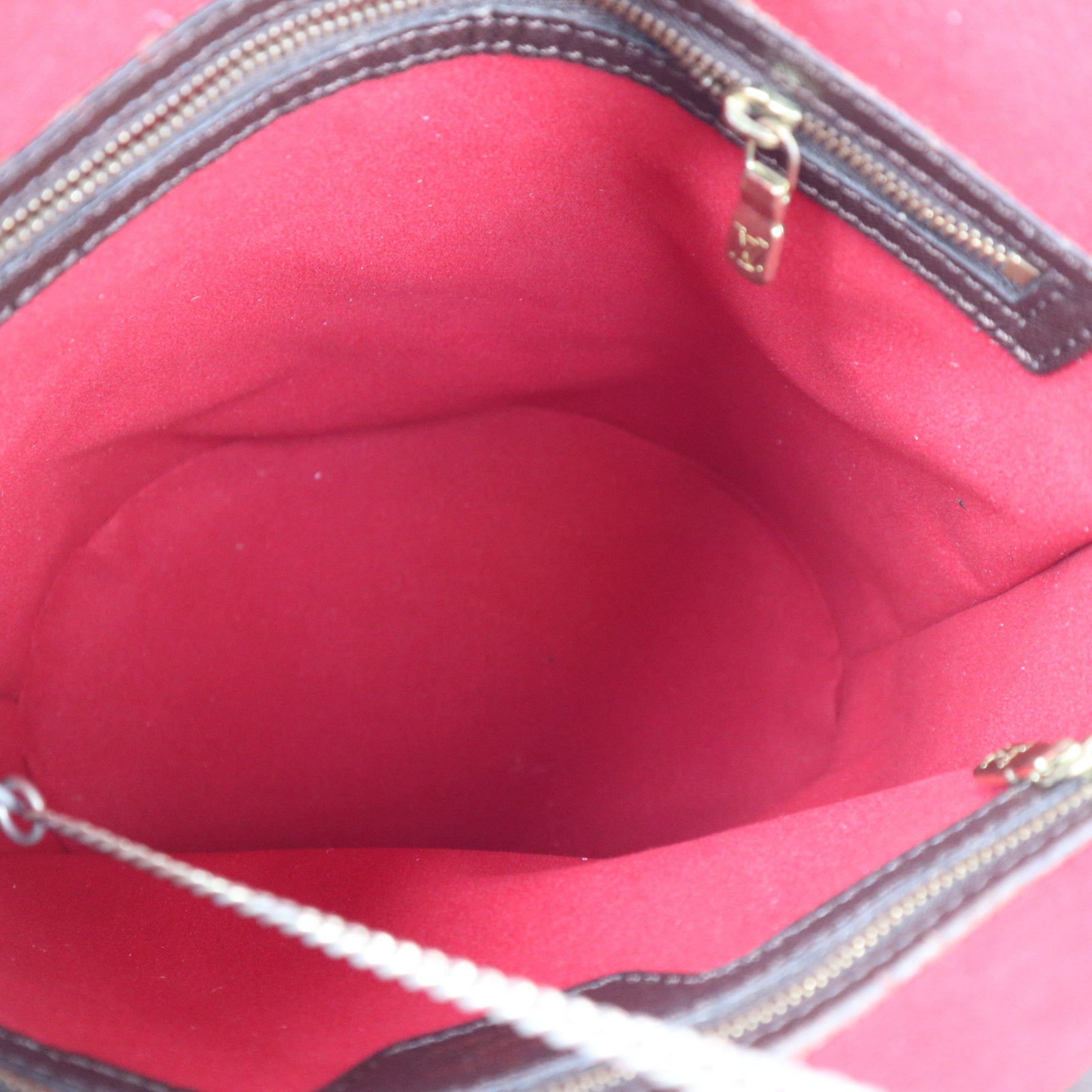 C2377R Louis Vuitton Bucket Bag Damier Ebene Marais Bucket | Pre-Owned Very Good Brown Canvas Damier Ebene