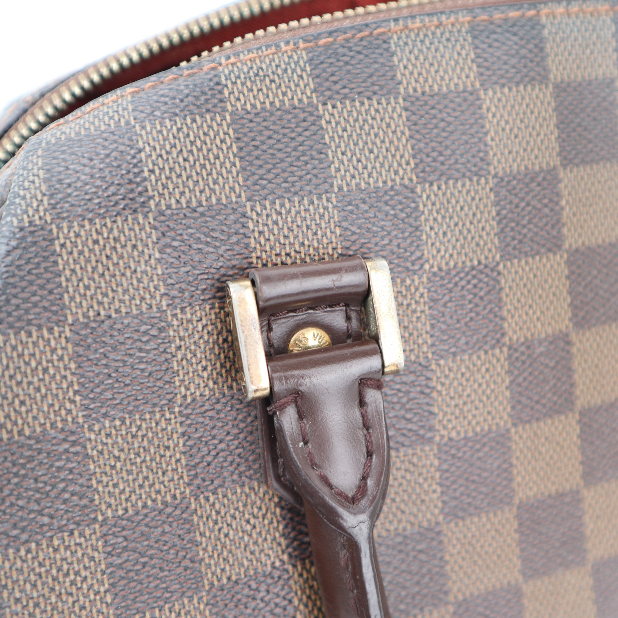Louis Vuitton Ribera MM Top Handle Bag C1507 | Pre-Owned Good Brown Damier Ebene Canvas