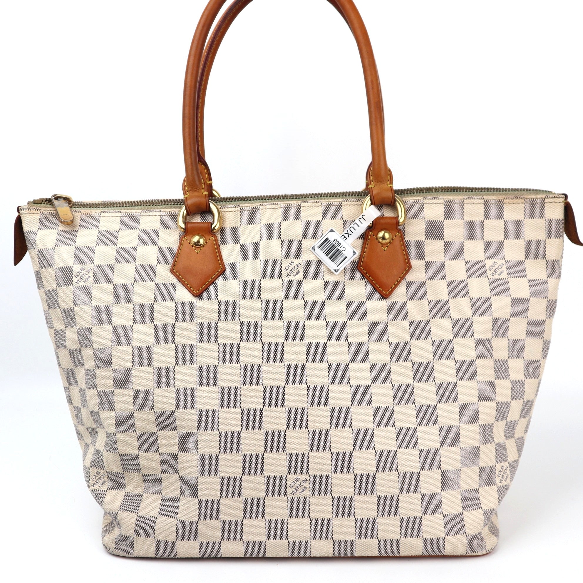 Louis Vuitton Saleya MM Shoulder Bag C1508 | Pre-Owned Very Good Ivory Blue Damier Azur Canvas