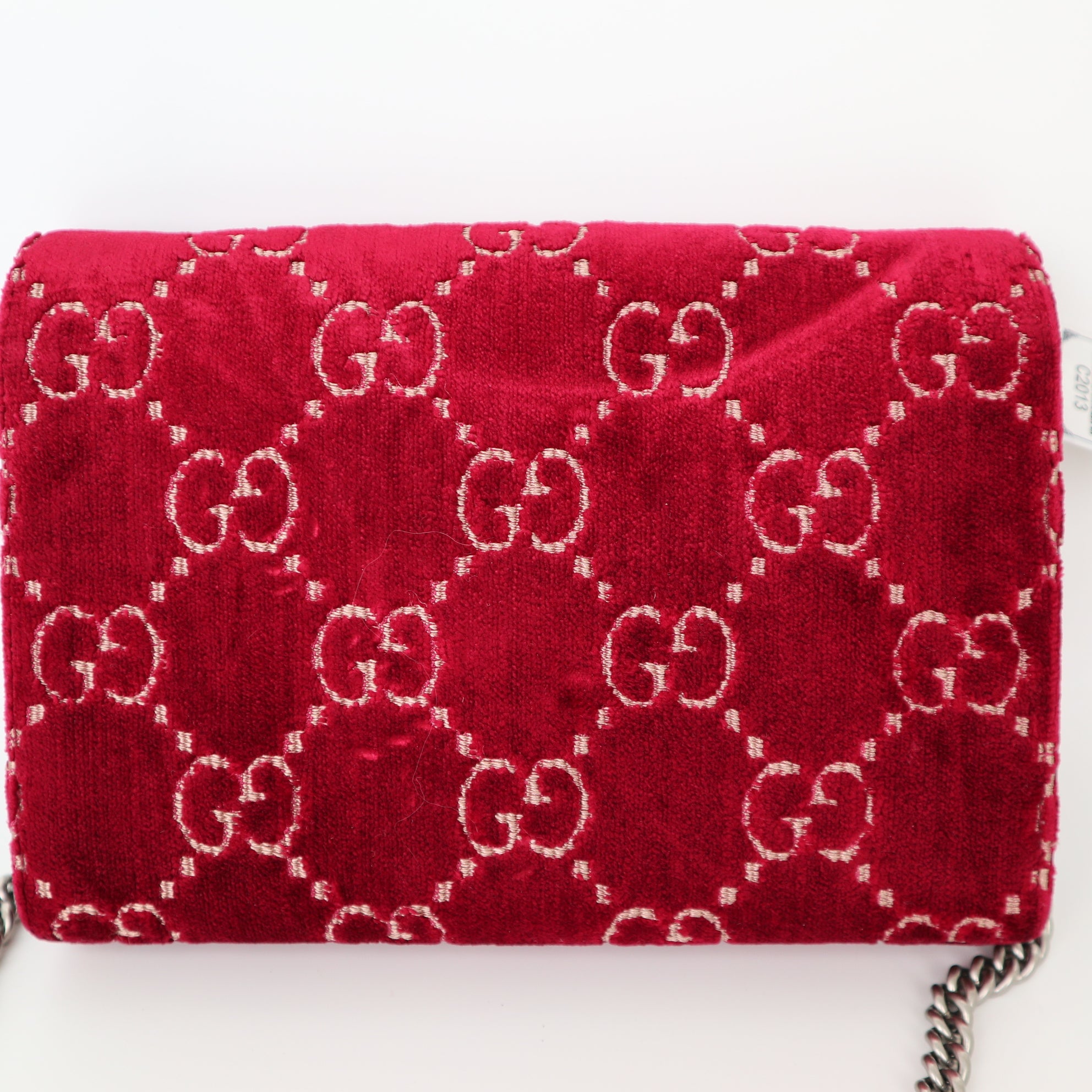 C2013 Gucci Dionysus Chain Wallet GG Velvet-Pre Owned