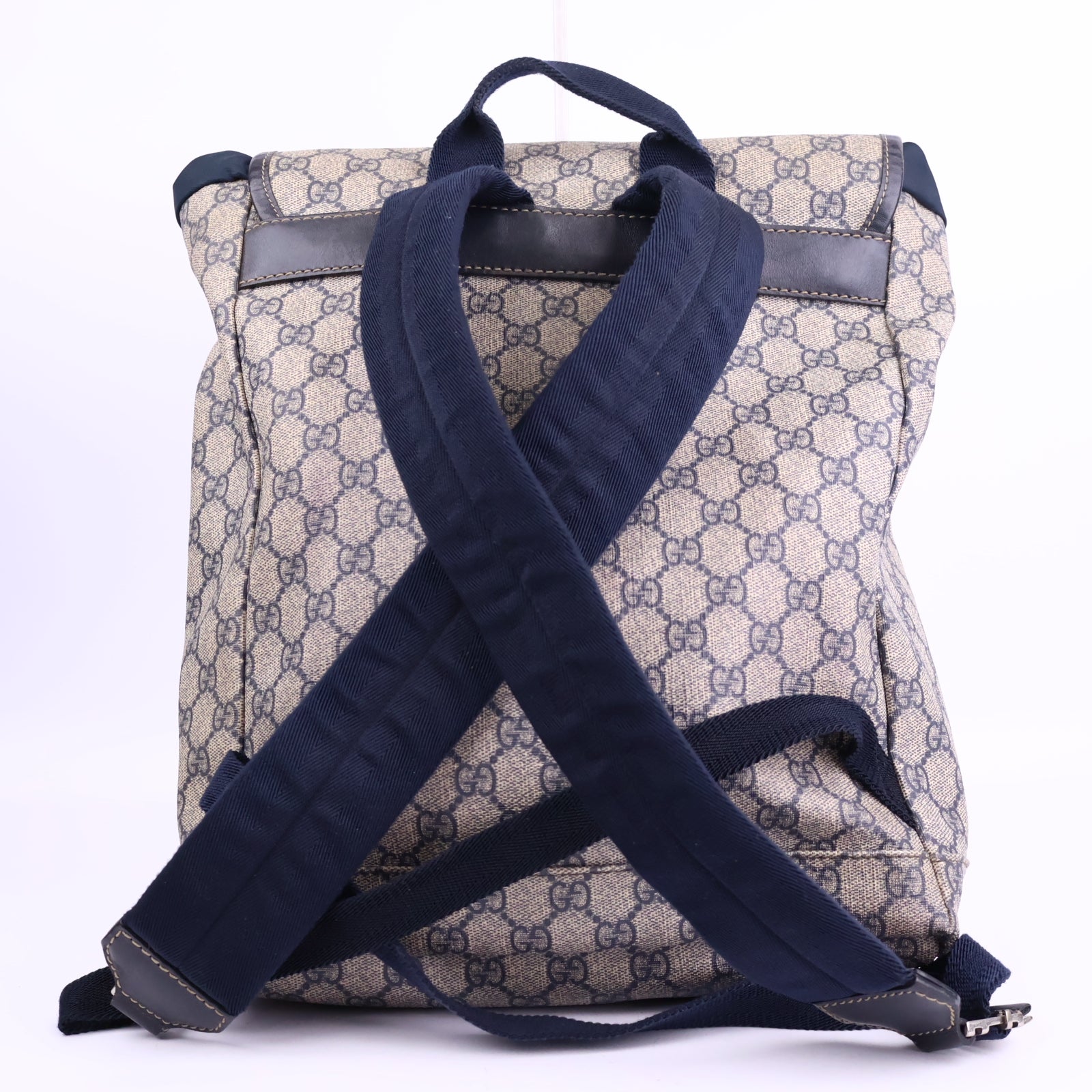 Gucci GG Supreme Monogram Medium Single-Buckle Rucksack Backpack J2067 | Pre-Owned Excellent Brown Monogram Canvas