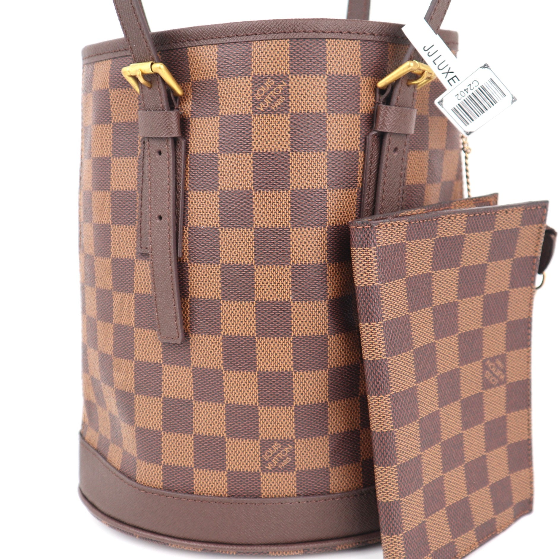 C2402R Louis Vuitton Bucket Bag Damier Ebene Marais Bucket | Pre-Owned Excellent Brown Coated canvas/Damier Ebene