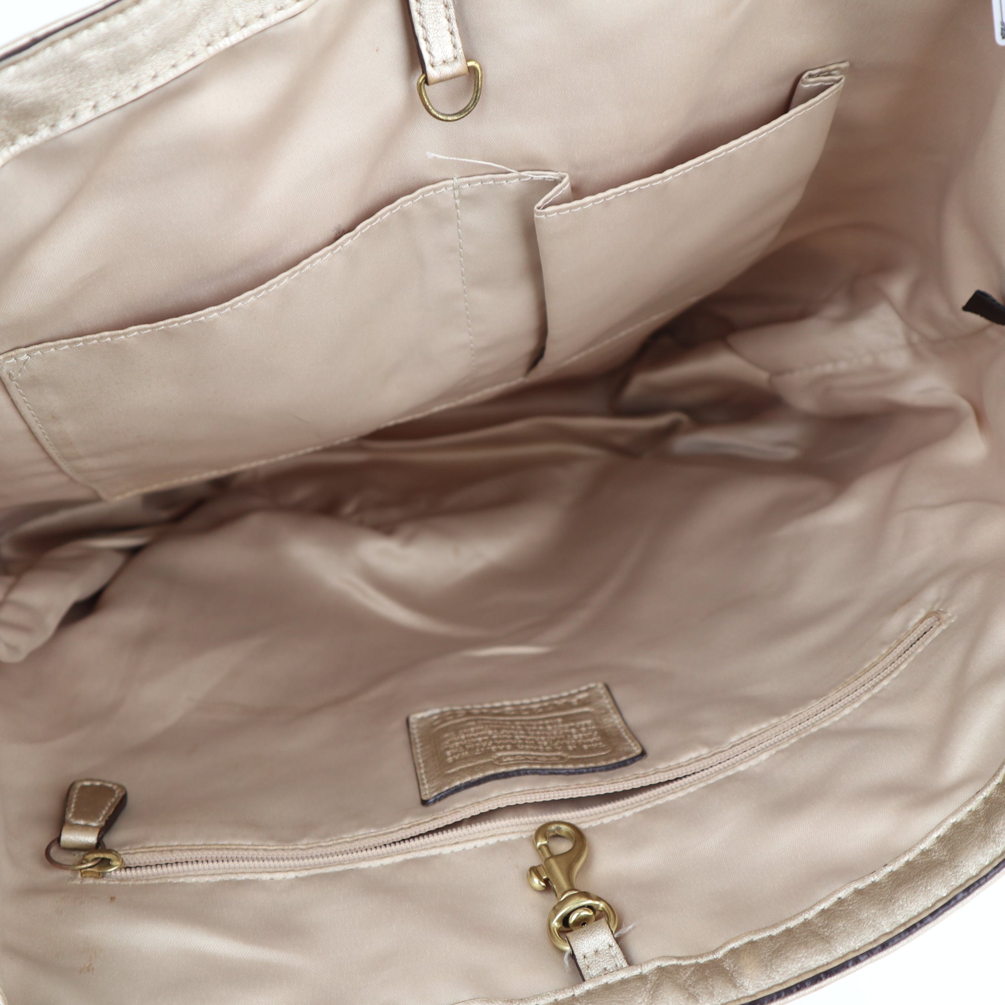 C2403# Coach Tote Bag Sun And Starfish Gold | Pre-Owned Very Good Gold