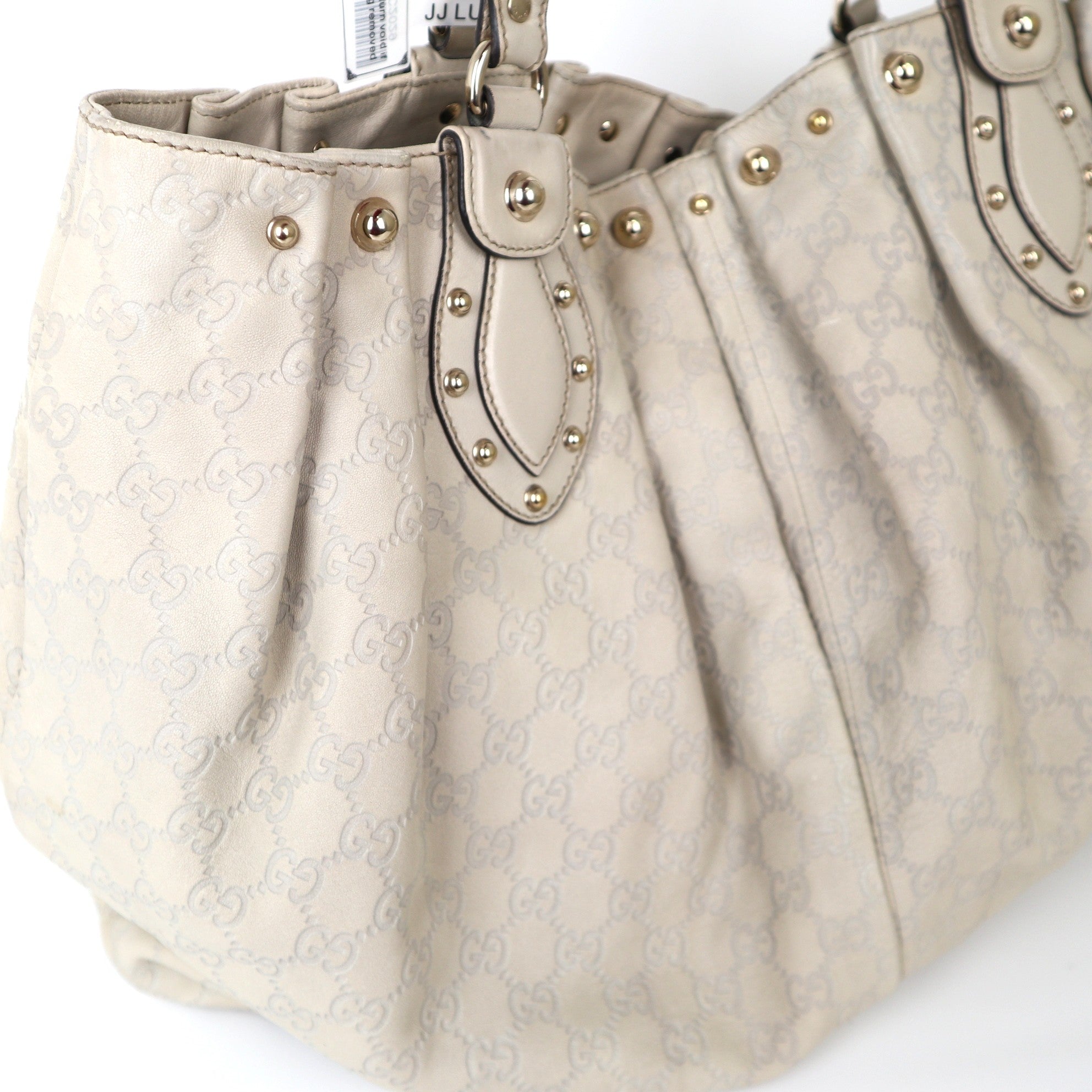 C2029 Gucci Large Guccissima Studded Pelham tote bag- Pre Owned