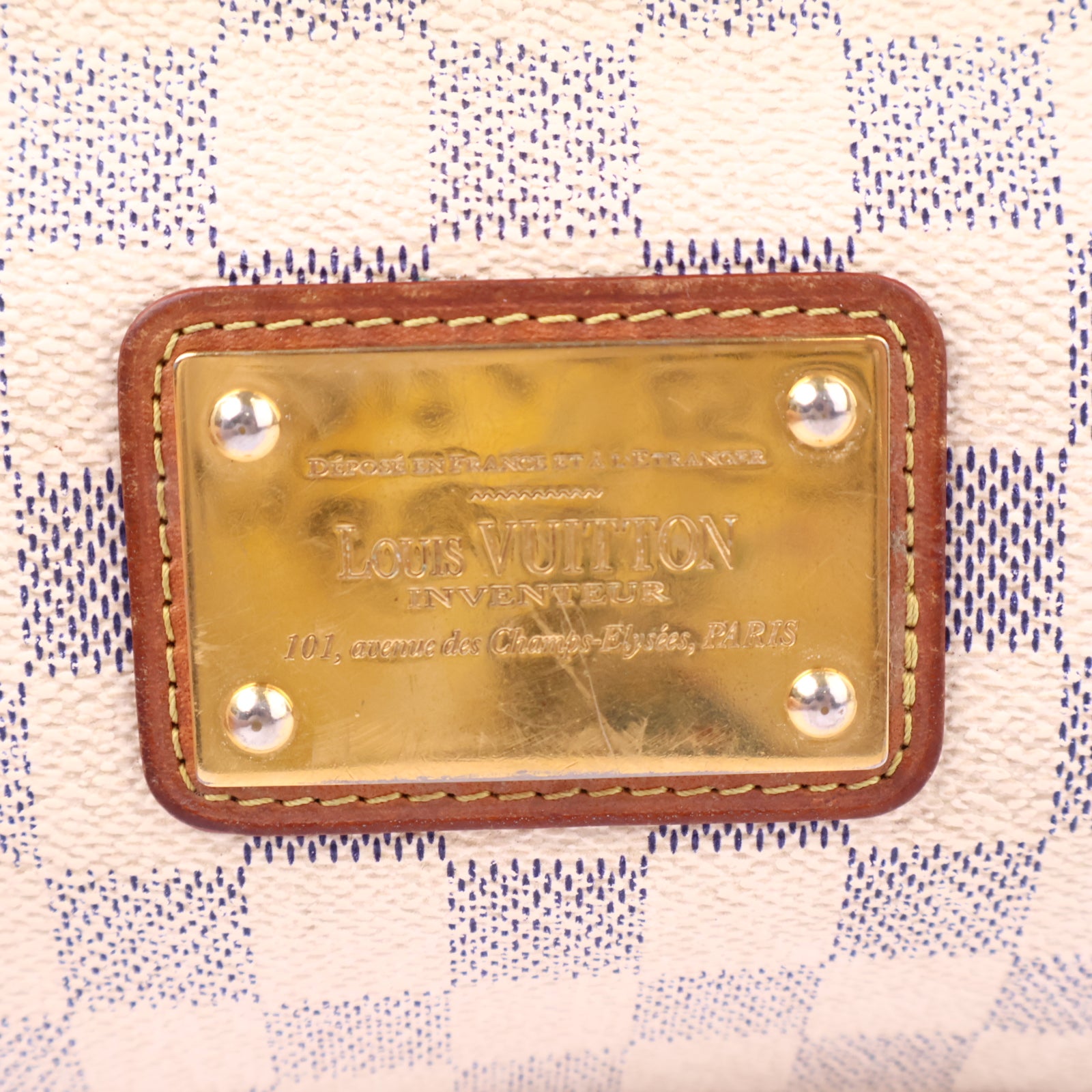 Louis Vuitton Damier Azur Eva Clutch Clutch Bag J3035 | Pre-Owned Very Good Brown / Blue Damier Azur Canvas
