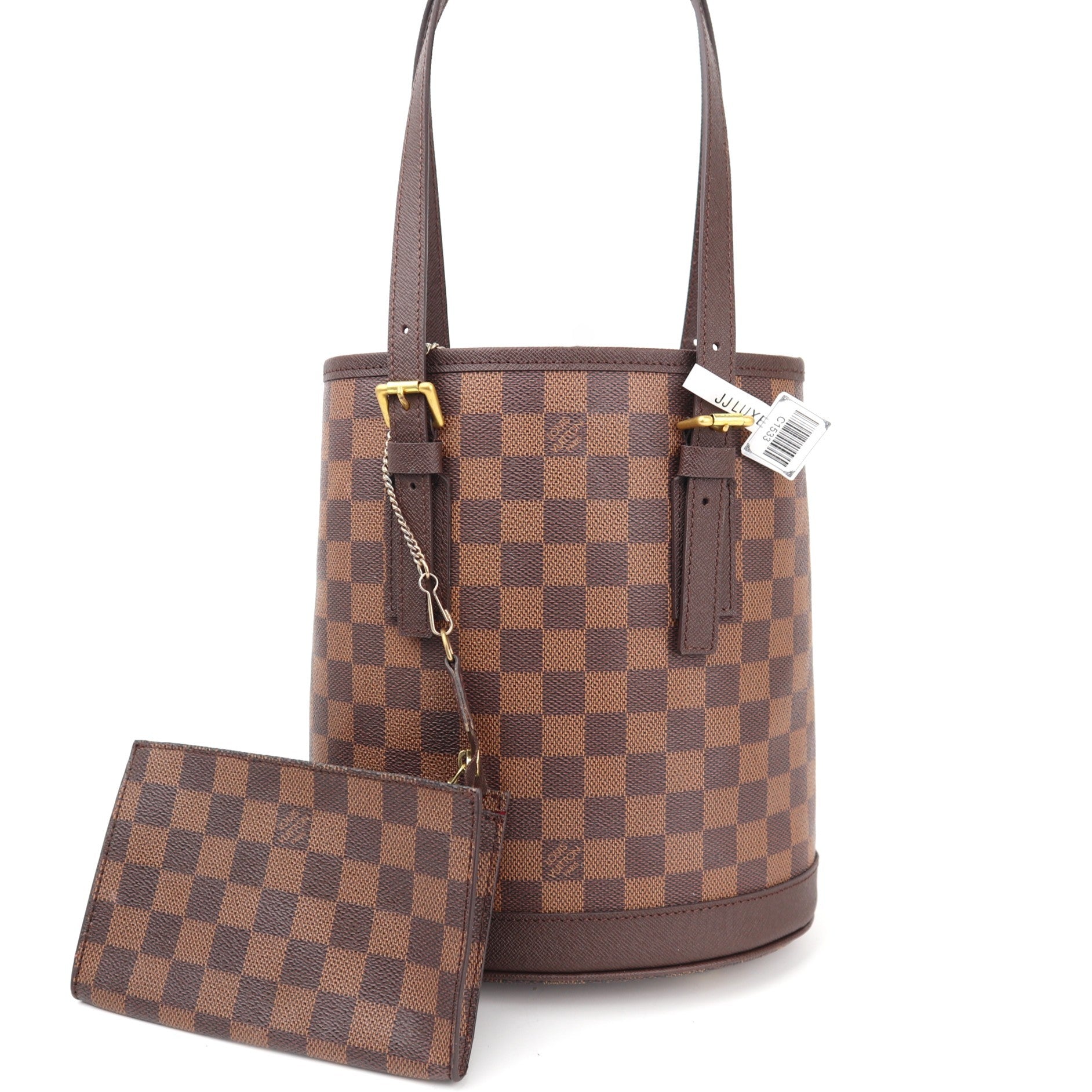Louis Vuitton Marais Bucket 23 Bucket Bag C1533R | Pre-Owned Excellent Brown Damier Ebene Canvas