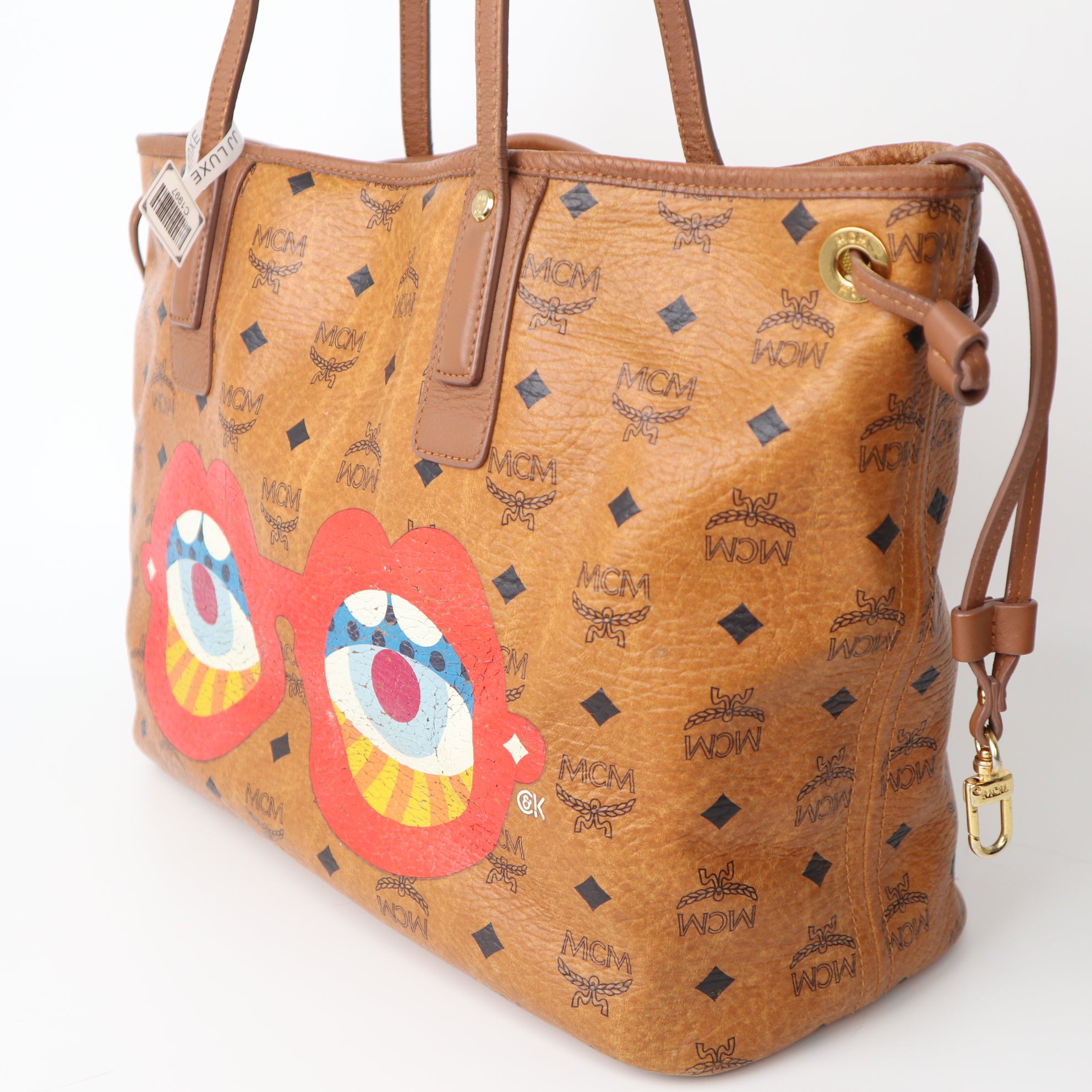 C1997 Authentic MCM Tote Bag With Pouch-Pre Owned
