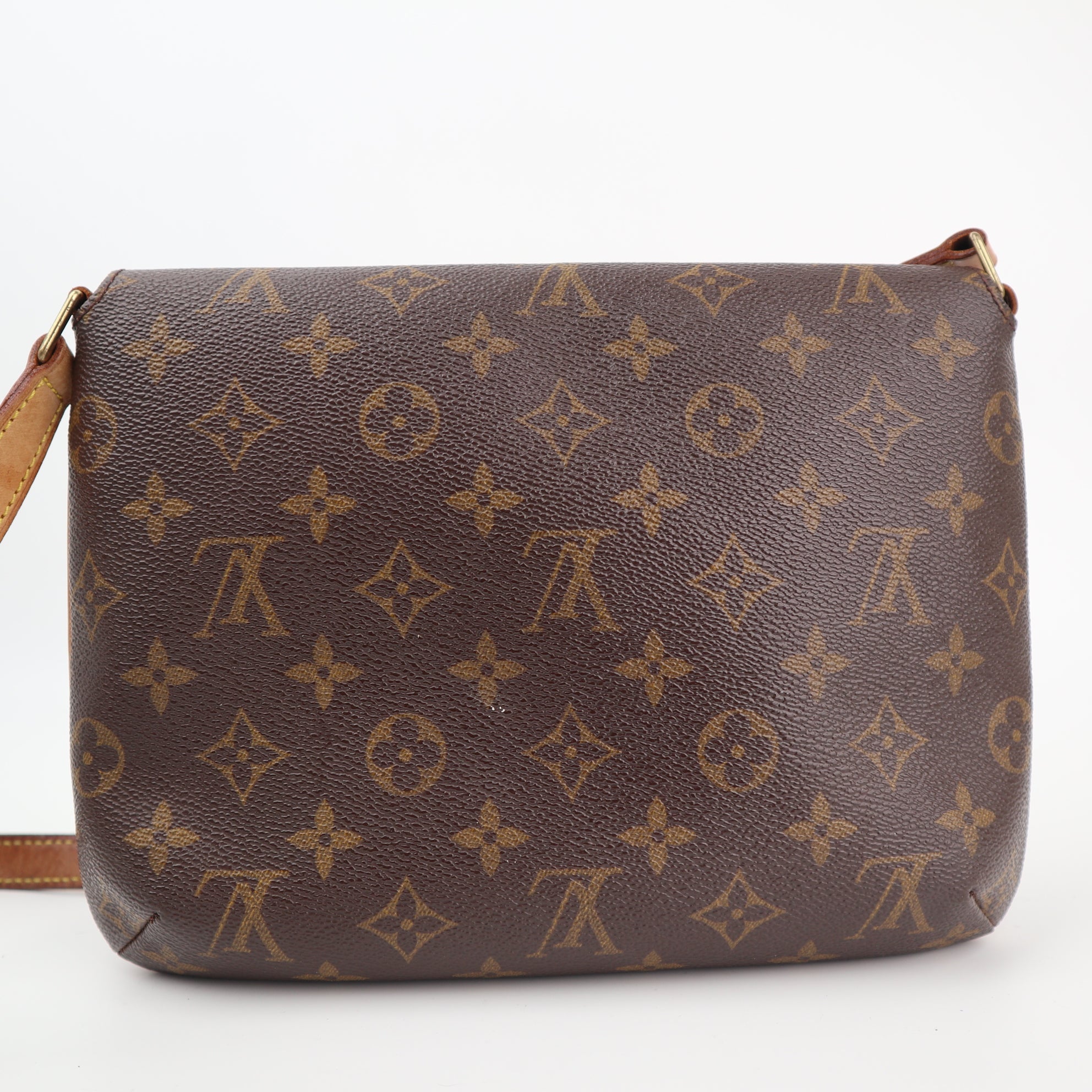 Louis Vuitton Monogram Musette Tango Crossbody Bag C1536 | Pre-Owned Very Good Tan Monogram Canvas