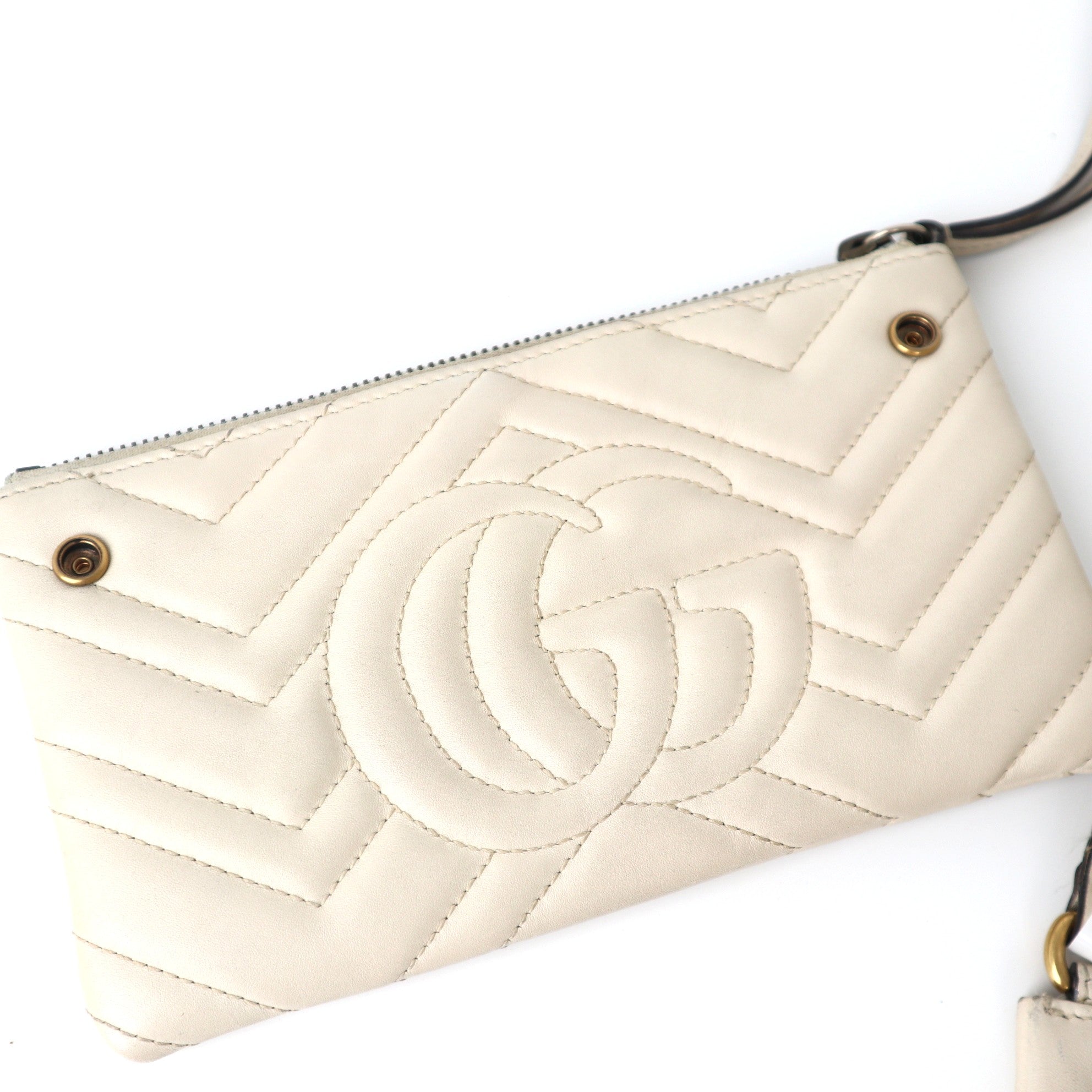 C2046 Gucci GG Marmont Double Pouch Crossbody Bag -Pre Owmed