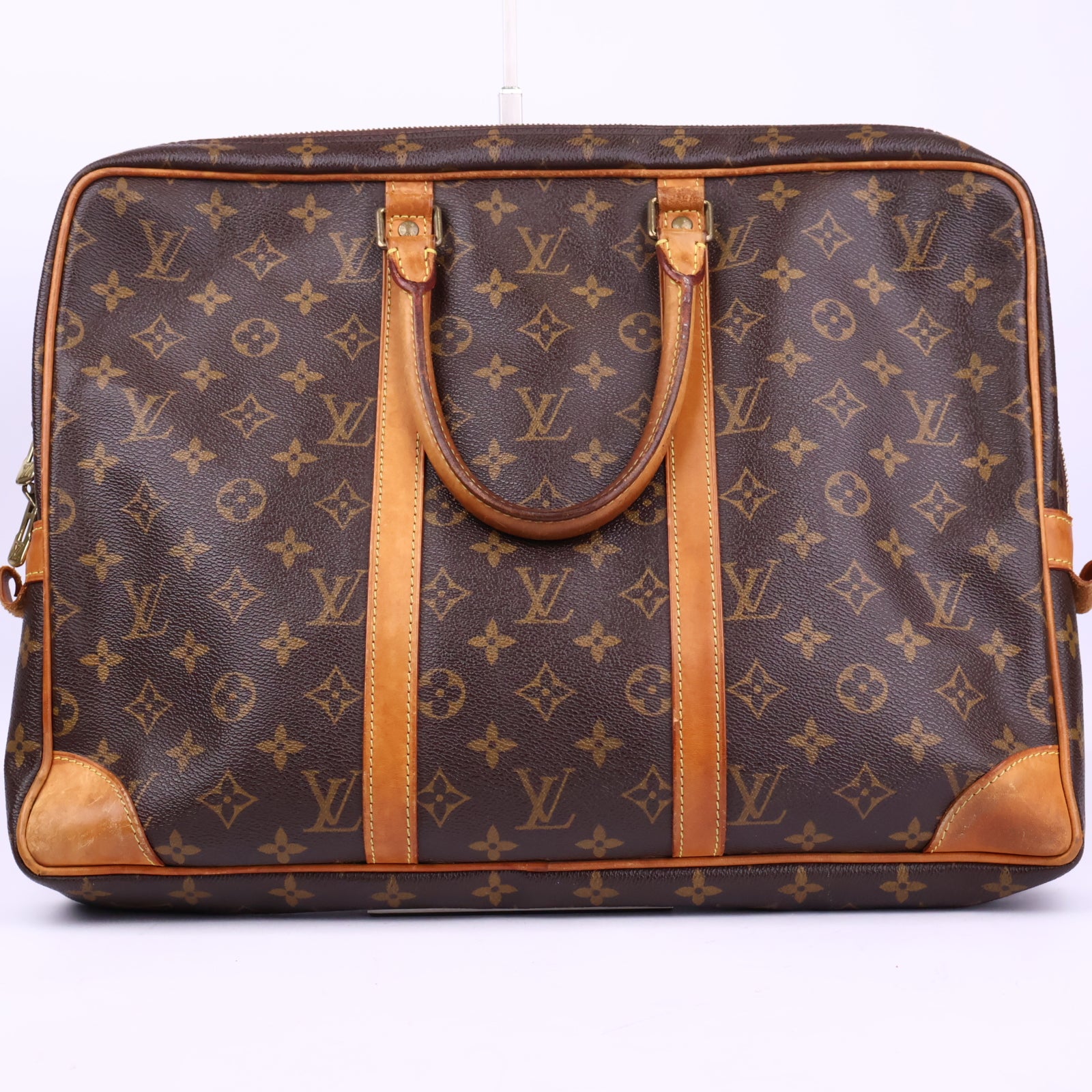 Louis Vuitton Porte Documents Monogram Canvas Briefcase Briefcase J3056 | Pre-Owned Excellent Brown Monogram Canvas