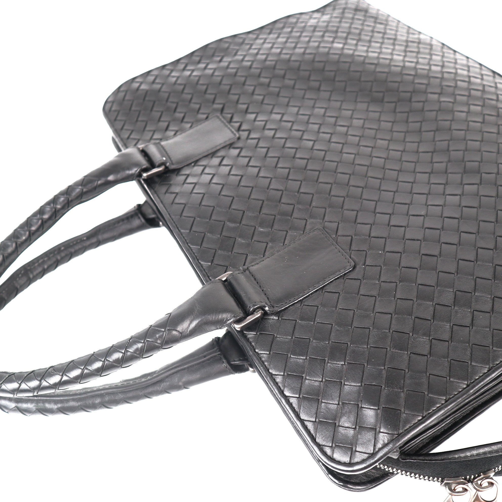 C2041 Bottega Veneta black leather briefcase-Pre Owned