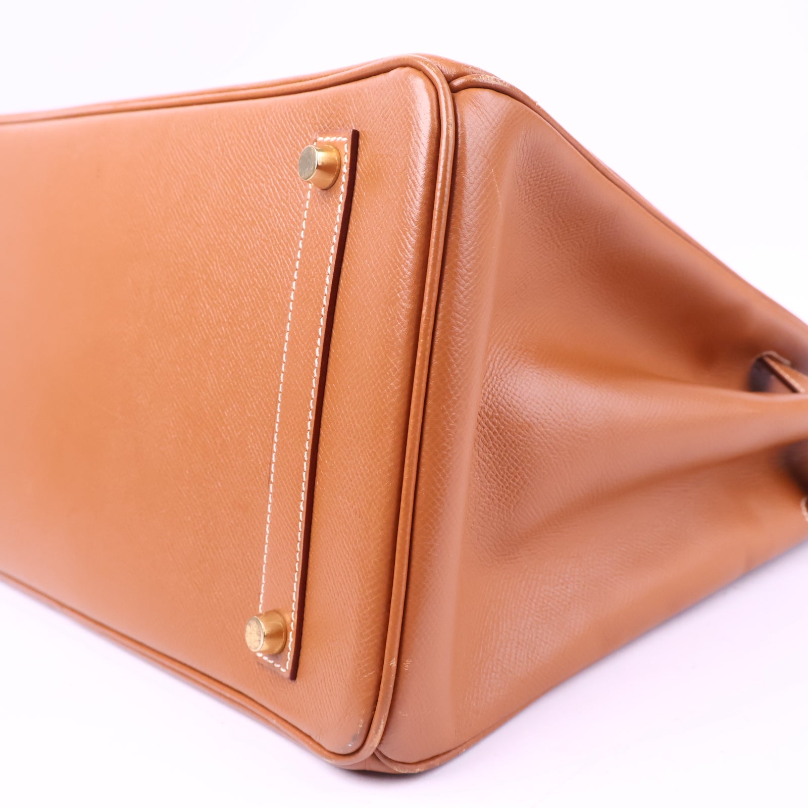 Hermes Birkin 35-Stamp Square D 2000 Top Handle Bag J3015 | Pre-Owned Very Good Gold Plain Epsom leather