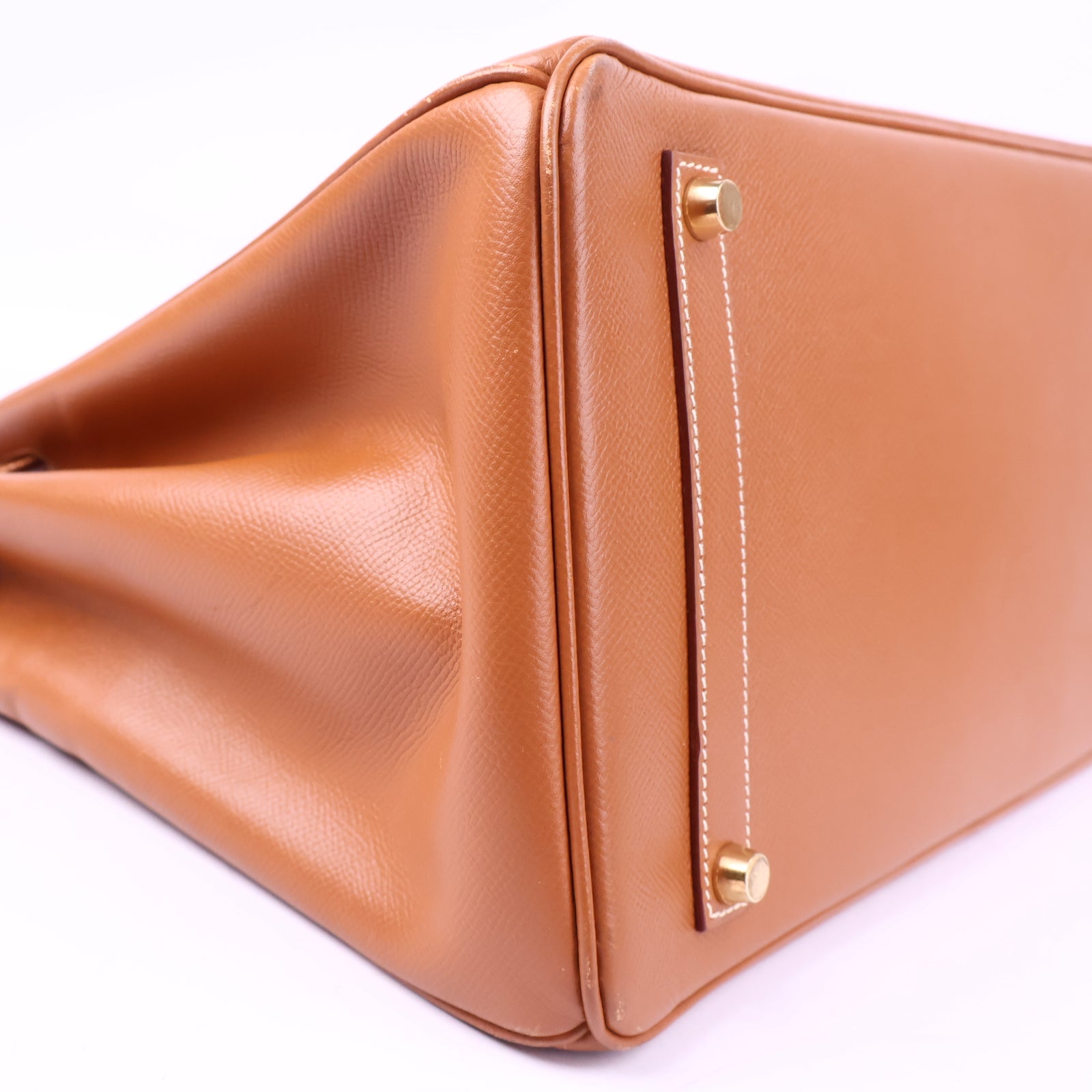 Hermes Birkin 35-Stamp Square D 2000 Top Handle Bag J3015 | Pre-Owned Very Good Gold Plain Epsom leather