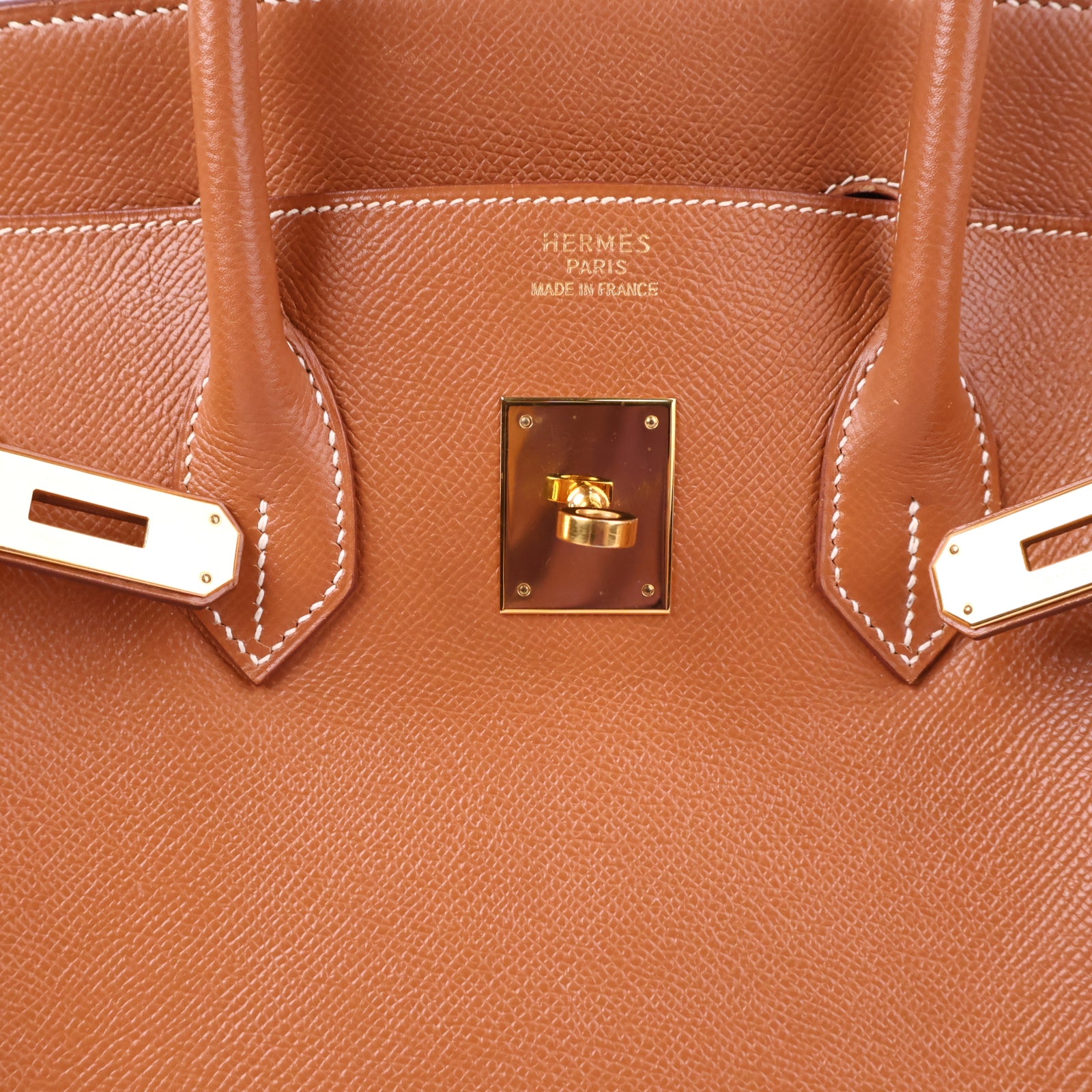 Hermes Birkin 35-Stamp Square D 2000 Top Handle Bag J3015 | Pre-Owned Very Good Gold Plain Epsom leather