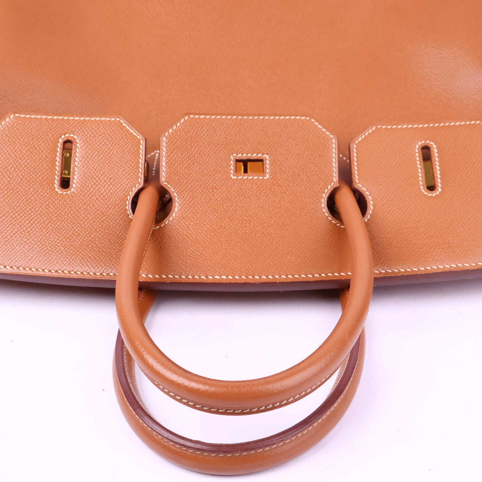Hermes Birkin 35-Stamp Square D 2000 Top Handle Bag J3015 | Pre-Owned Very Good Gold Plain Epsom leather