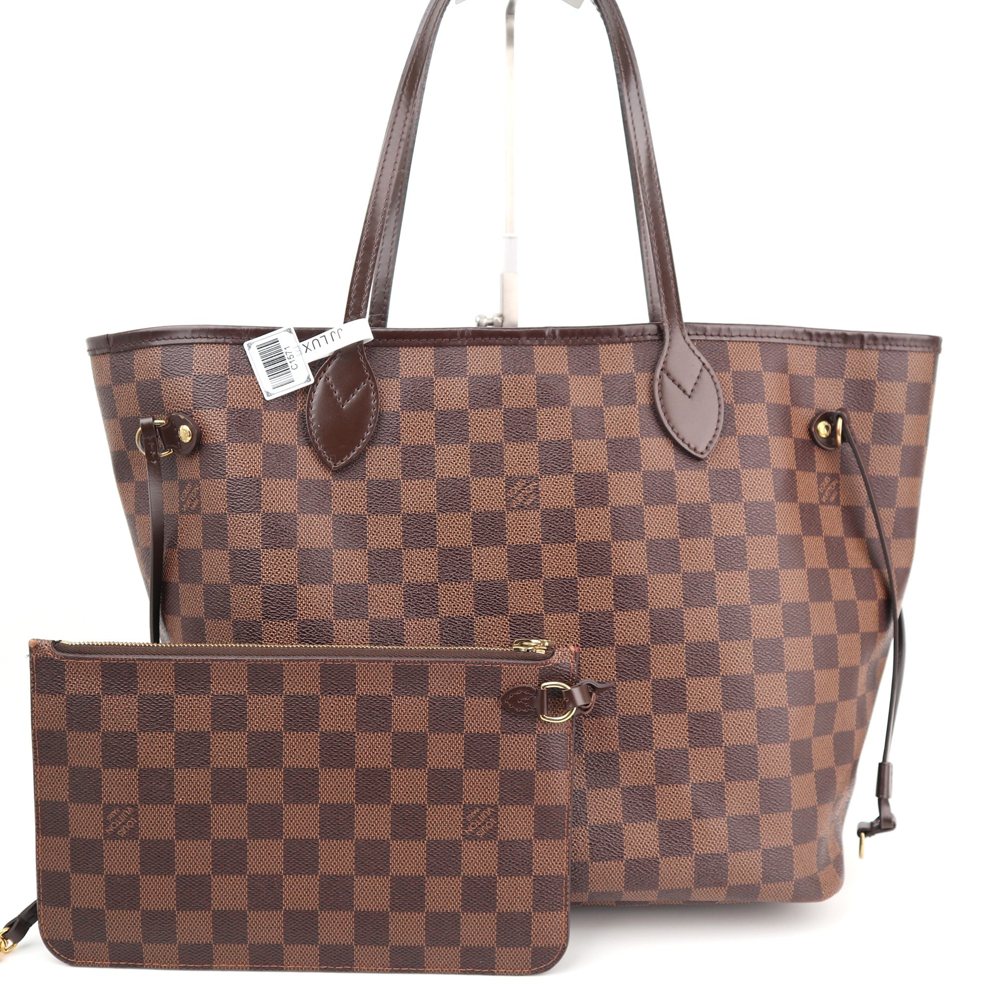 Louis Vuitton Ebene Damier Canvas Neverfull MM Shoulder Bag C1571 | Pre-Owned Excellent Brown Damier Ebene Canvas