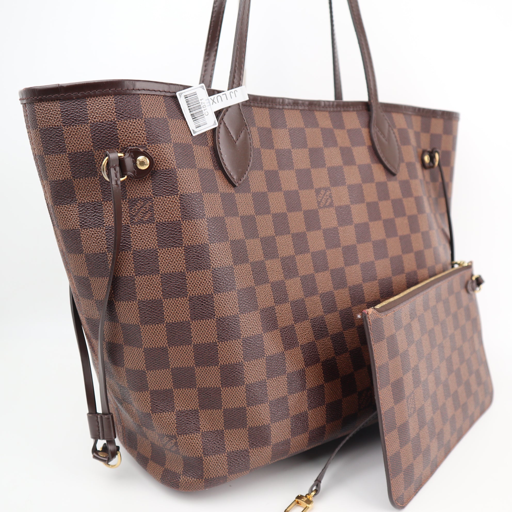 Louis Vuitton Ebene Damier Canvas Neverfull MM Shoulder Bag C1571 | Pre-Owned Excellent Brown Damier Ebene Canvas