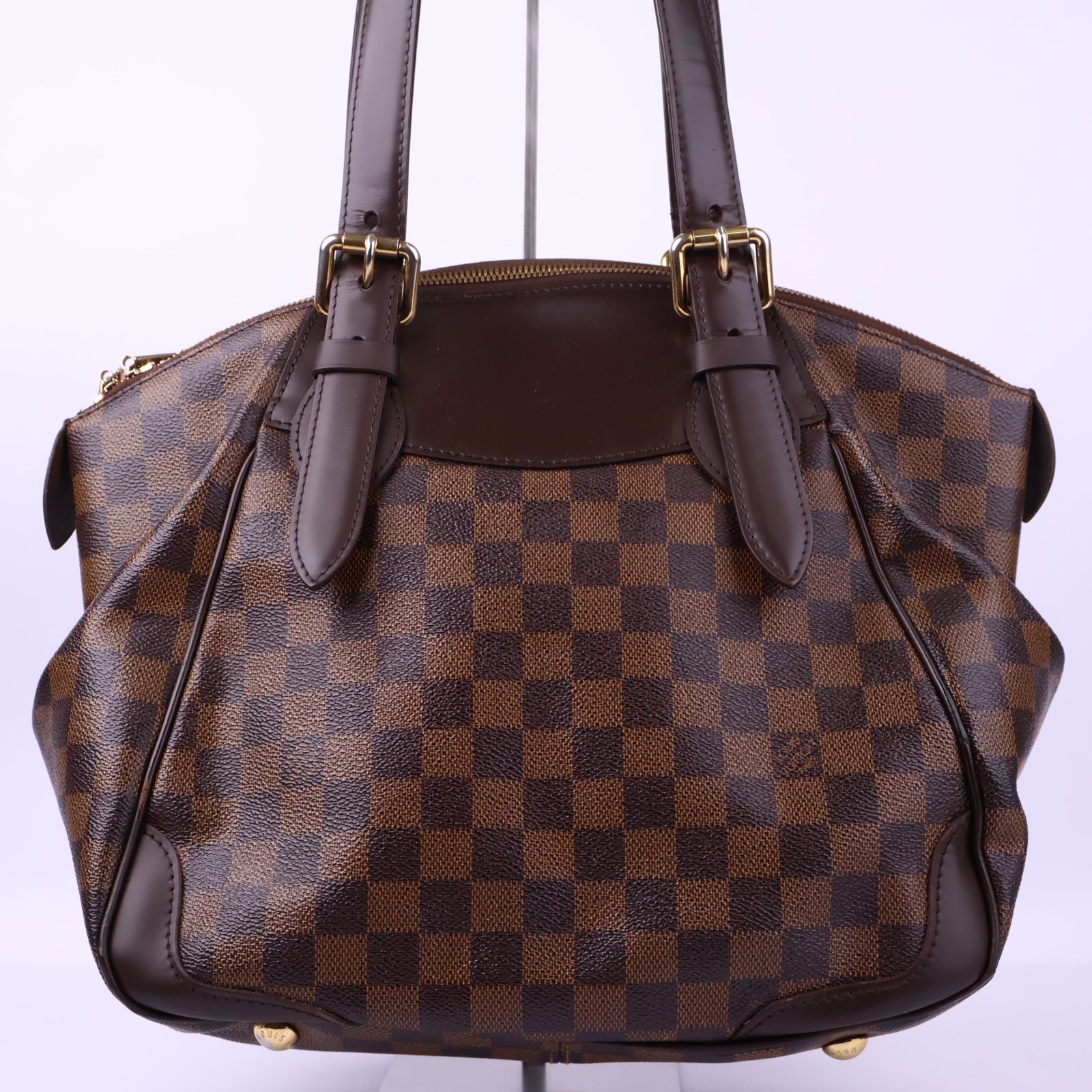 Louis Vuitton Damier Ebene Verona Top Handle Bag J3168 | Pre-Owned Like New Brown Damier Ebene Canvas
