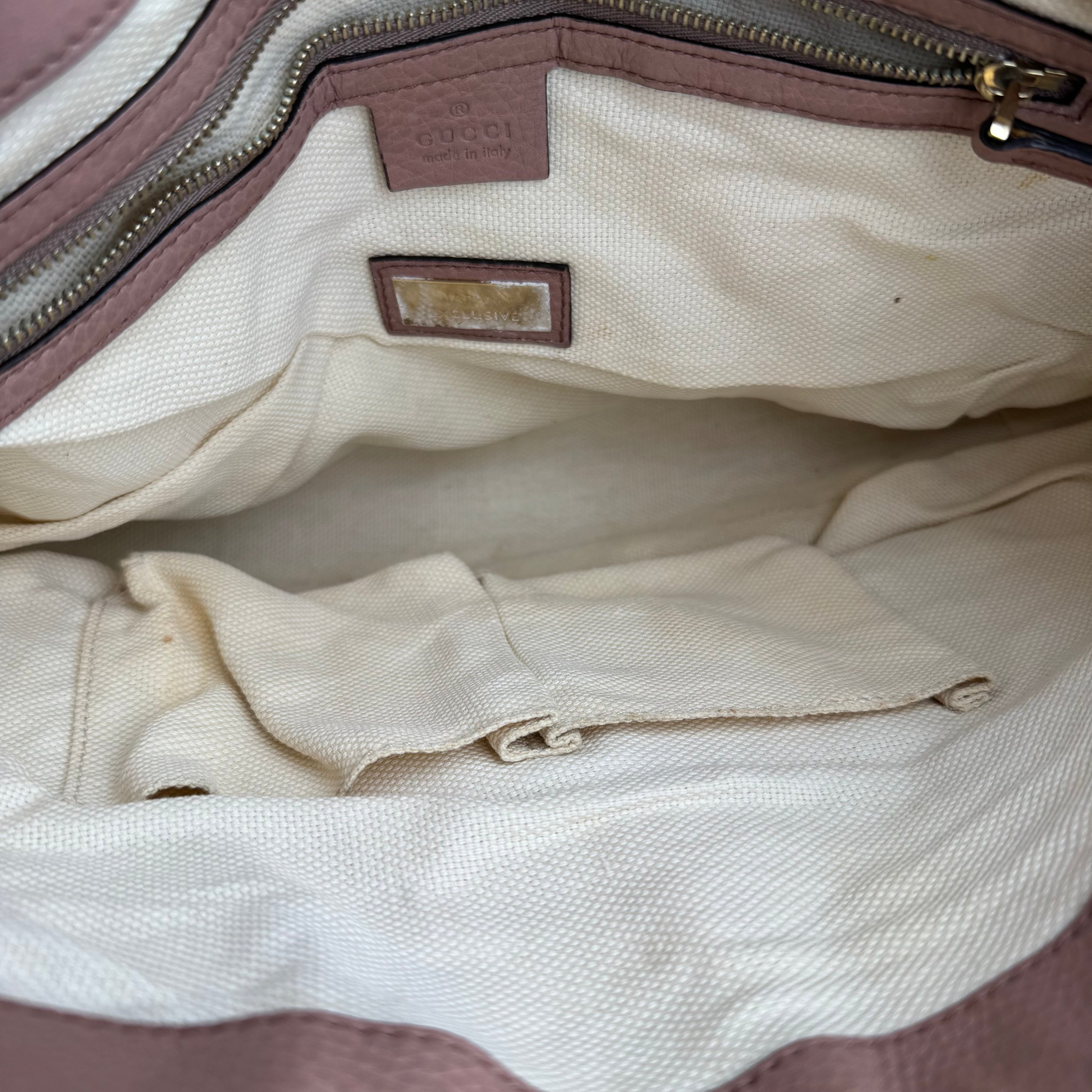 J1707 Gucci Shoulder Bag Metallic & Pink Leather Interlocking G- Pre Owned