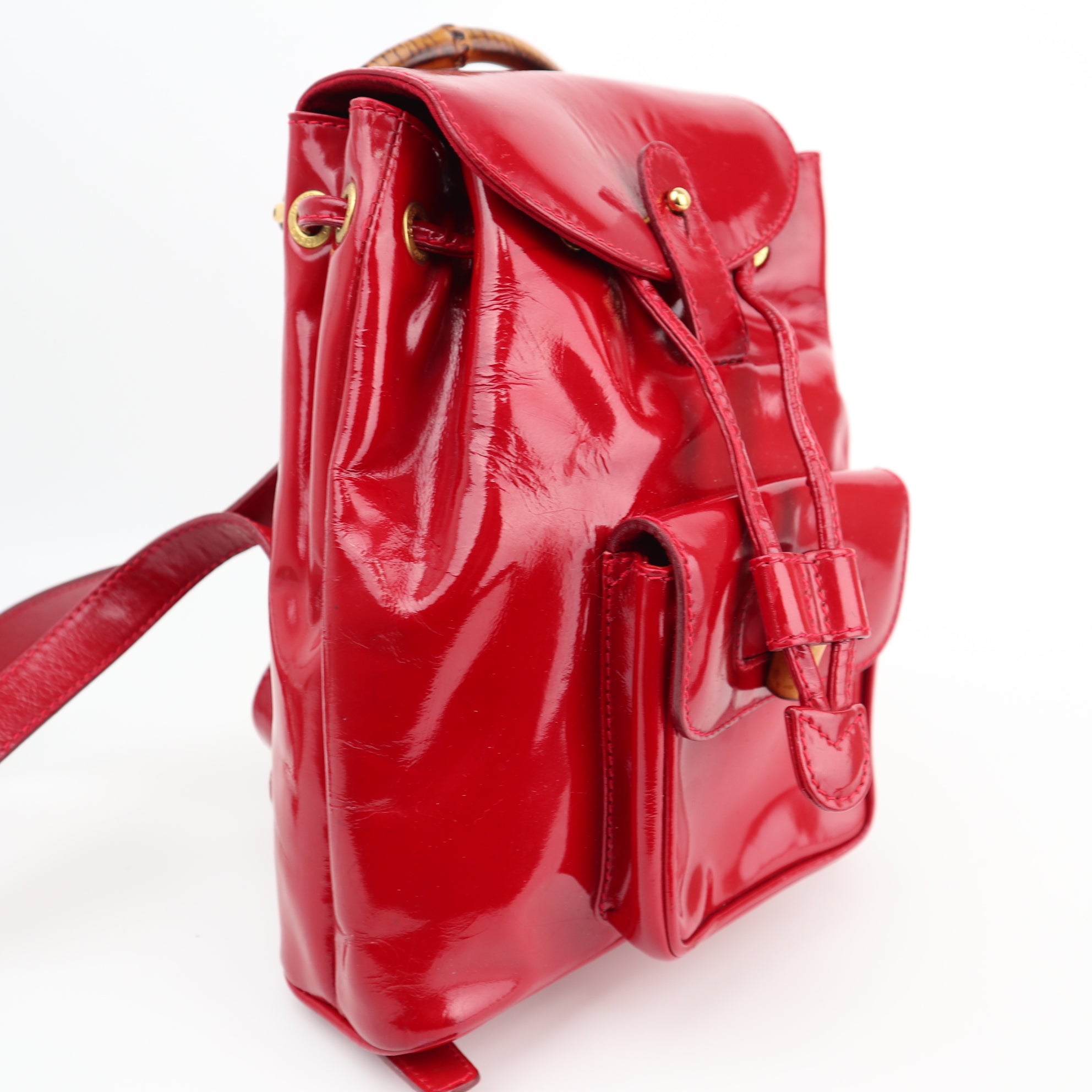 Gucci Backpack Mini Enamel Leather Backpack C1576 | Pre-Owned Very Good Leather, Enamel leather