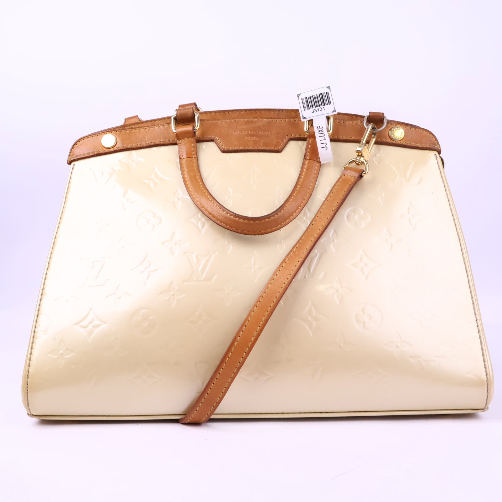 Louis Vuitton Beige Patent Leather Brea GM Top Handle Bag J3131 | Pre-Owned Very Good Beige Leather