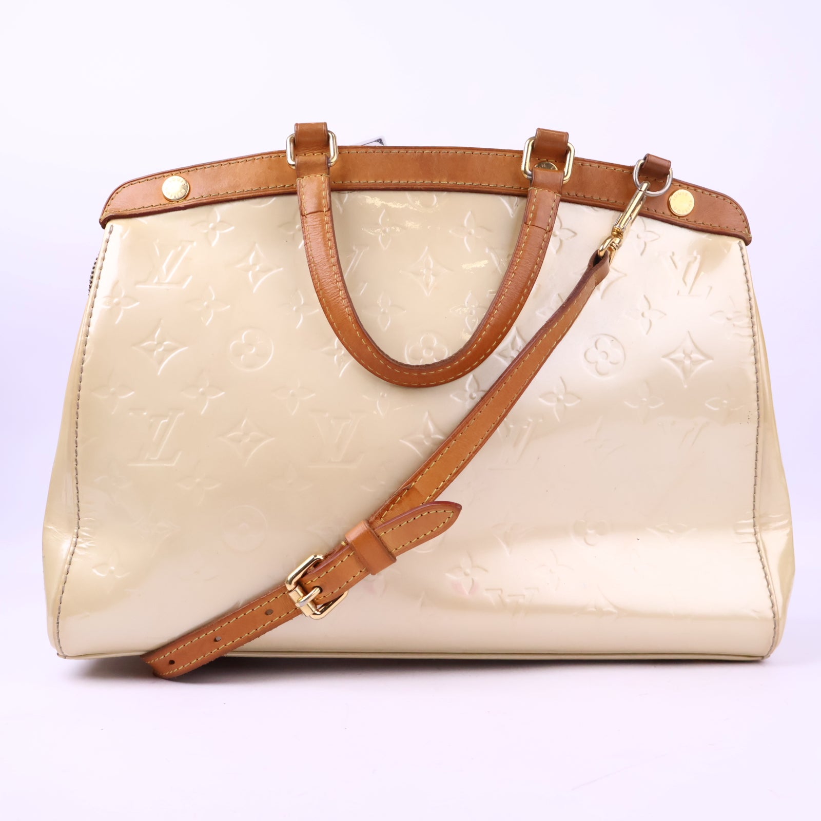 Louis Vuitton Beige Patent Leather Brea GM Top Handle Bag J3131 | Pre-Owned Very Good Beige Leather