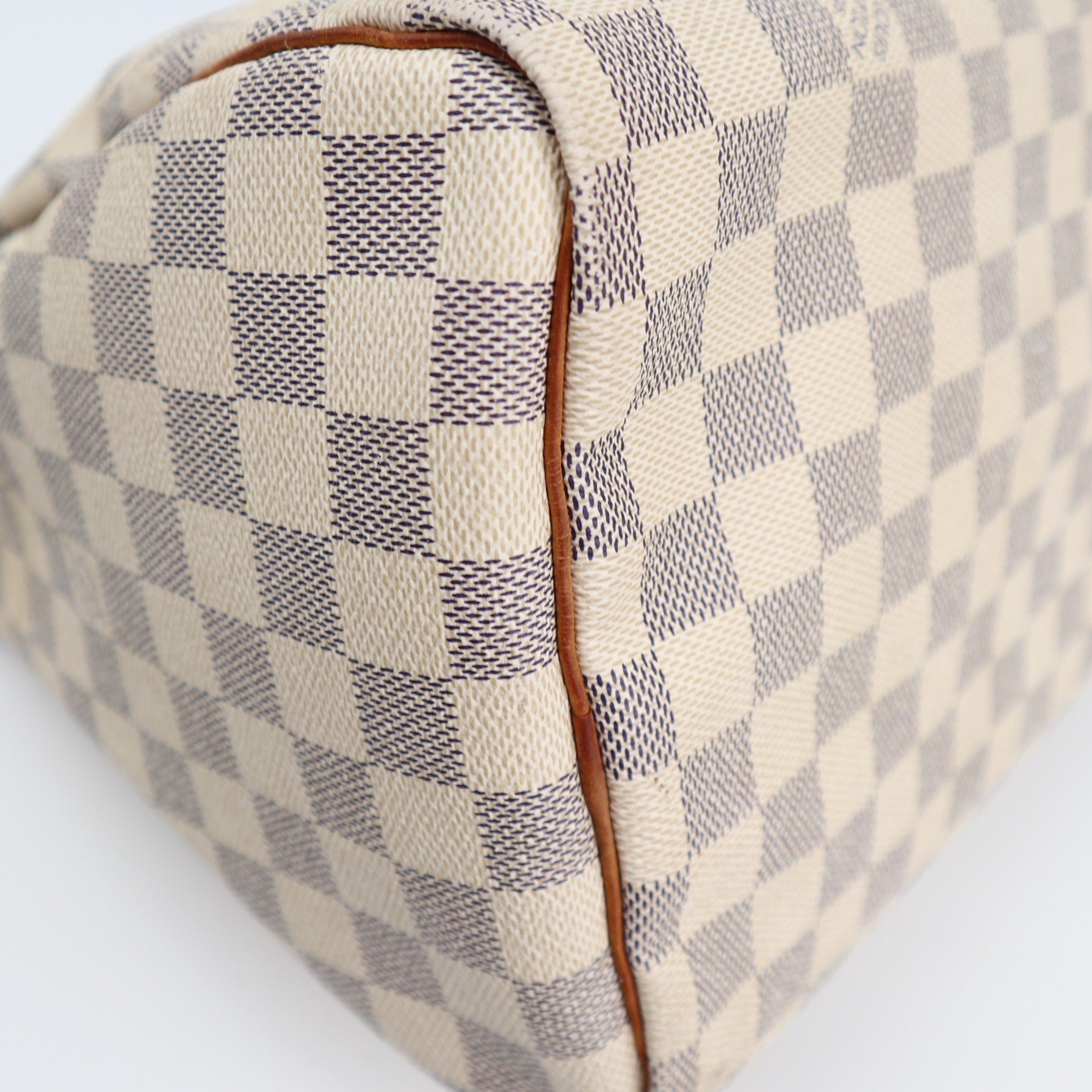 Louis Vuitton Damier Azur Canvas Speedy 30 Top Handle Bag C1579 | Pre-Owned Very Good Cream / Blue Damier Azur Canvas