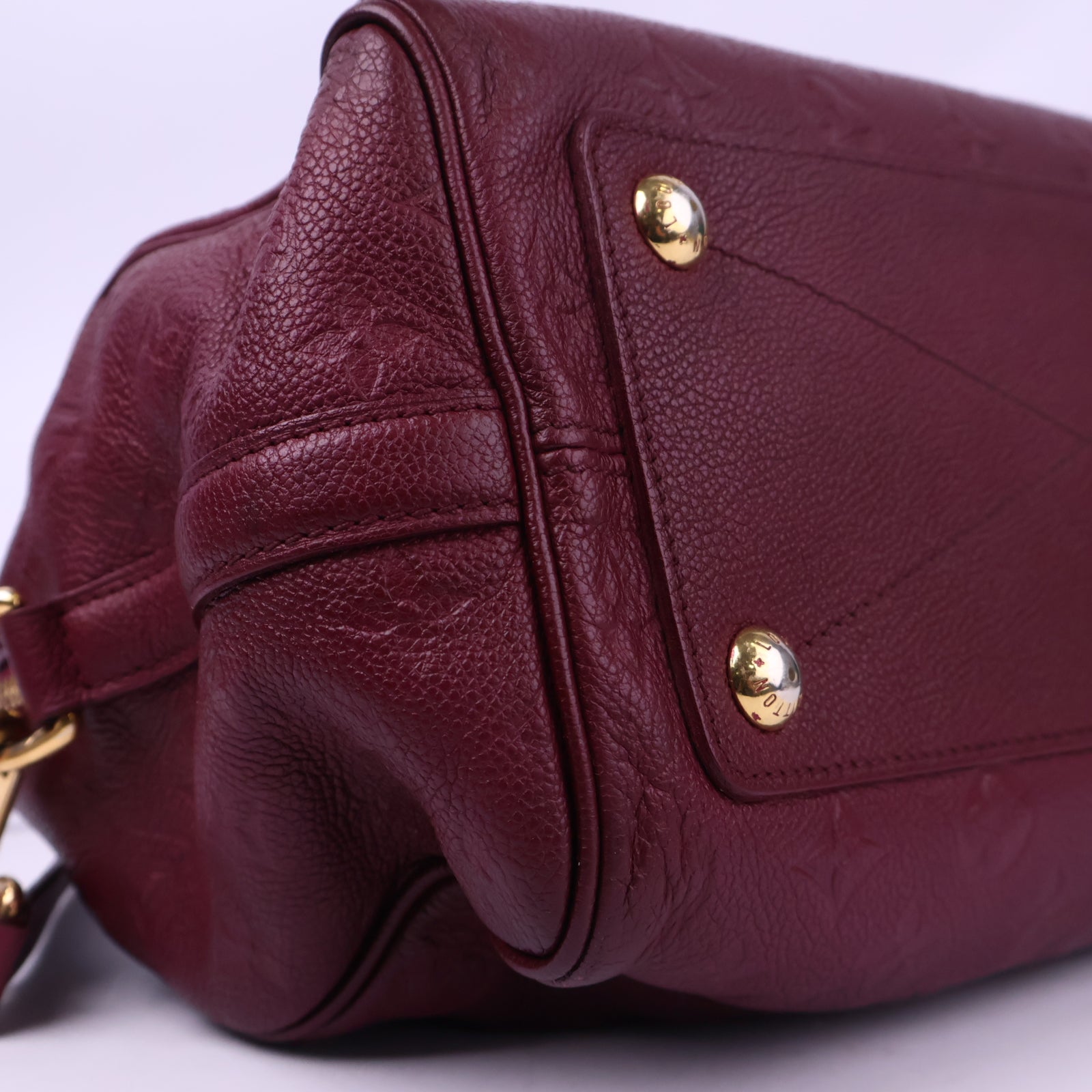 Louis Vuitton Aurore Monogram Empreinte Leather Speedy Bandouliere 25 Shoulder Bag J3127 | Pre-Owned Very Good Burgundy Monogram Empreinte Canvas, Leather