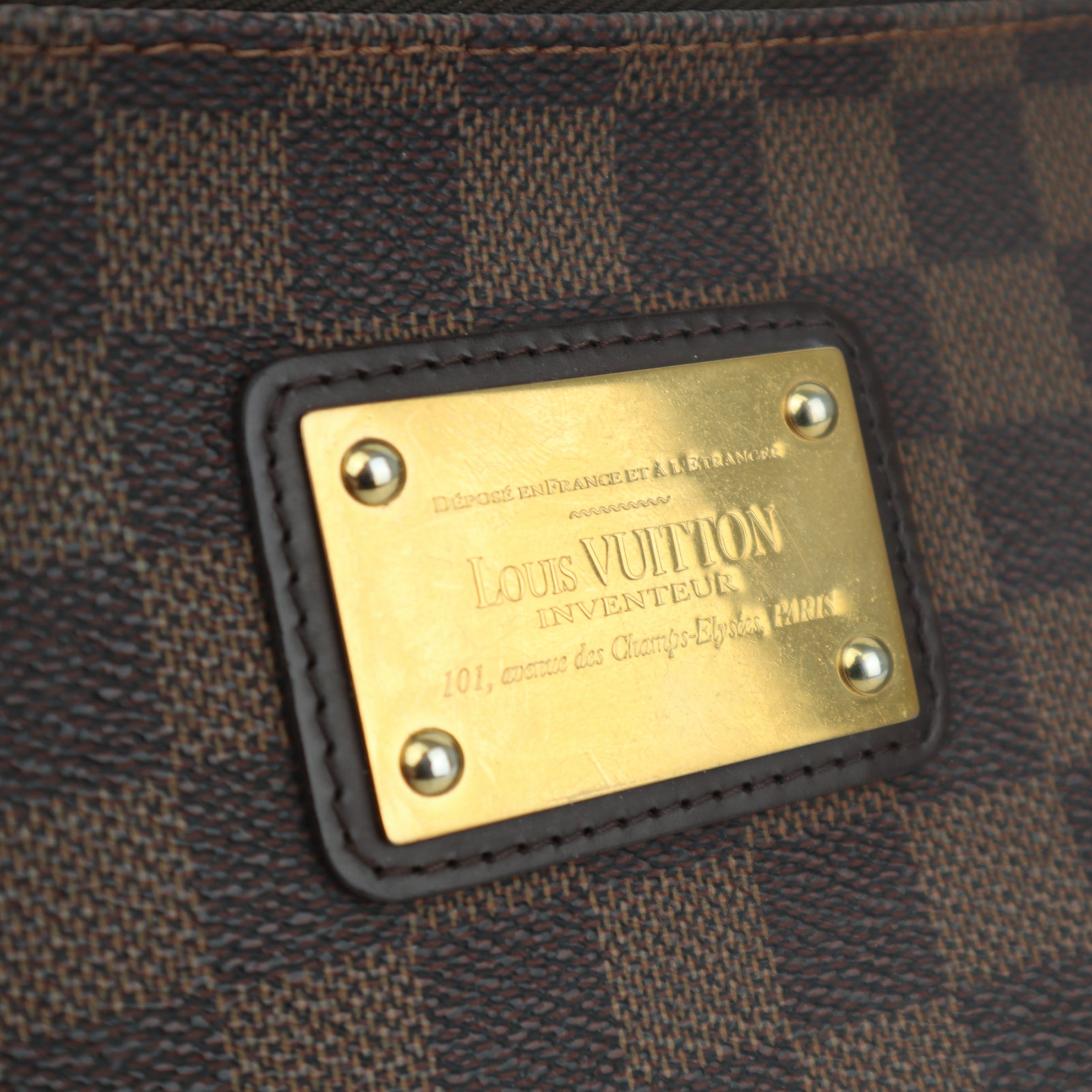 Louis Vuitton Damier Ebene Eva Clutch Clutch Bag C1581 | Pre-Owned Excellent Brown Damier Ebene Canvas