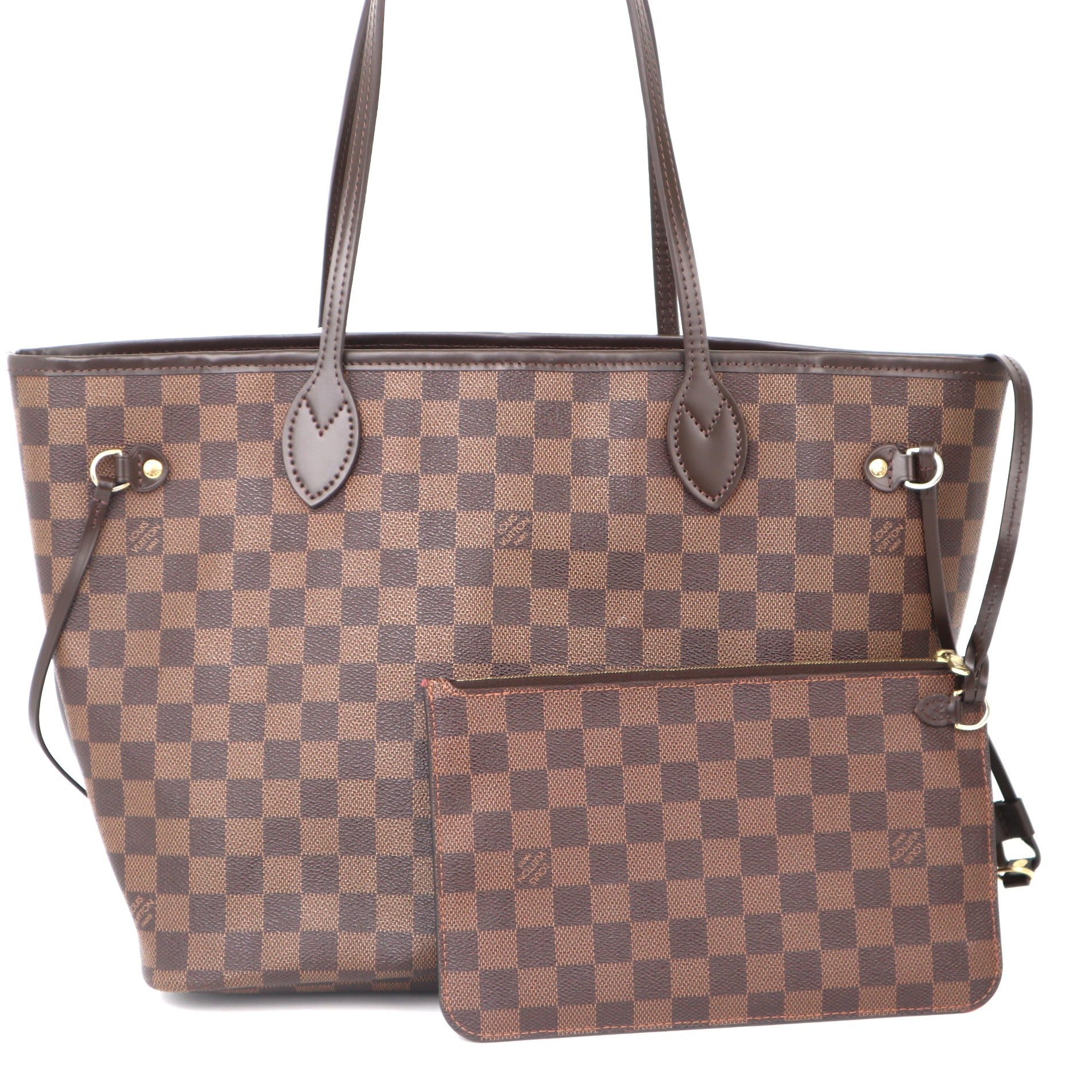 C1016 LOUIS VUITTON Neverfull MM Damier Ebene Tote Bag Purse-Pre Owned