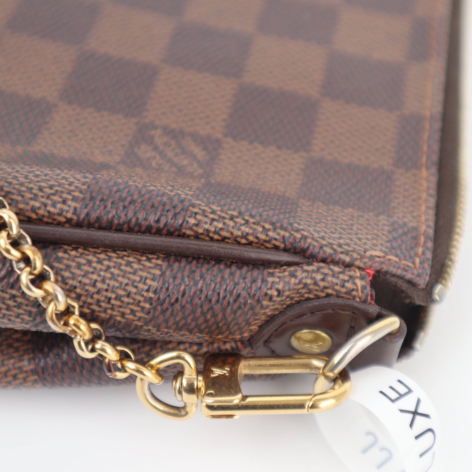 Louis Vuitton Damier Ebene Eva Clutch Clutch Bag C1581 | Pre-Owned Excellent Brown Damier Ebene Canvas