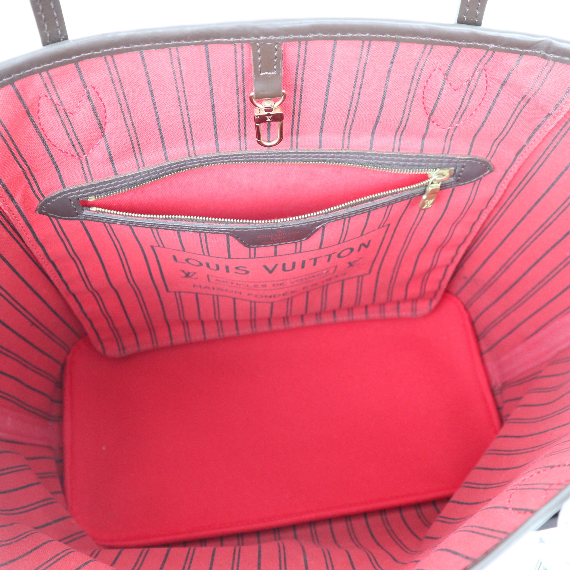 C1016 LOUIS VUITTON Neverfull MM Damier Ebene Tote Bag Purse-Pre Owned