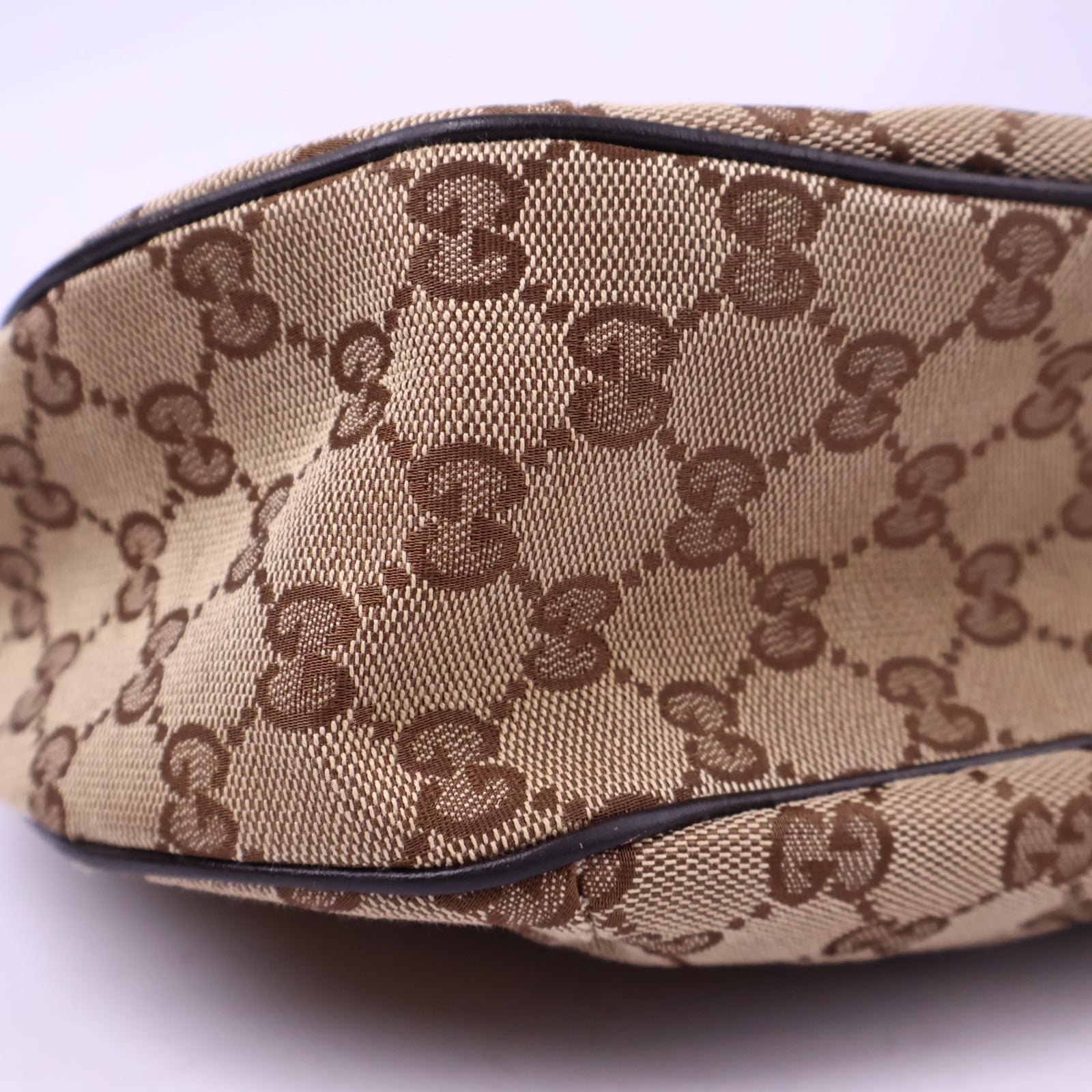 Gucci GG Canvas New Ladies Web Hobo Shoulder Bag J3119 | Pre-Owned Excellent Brown GG Monogram Canvas