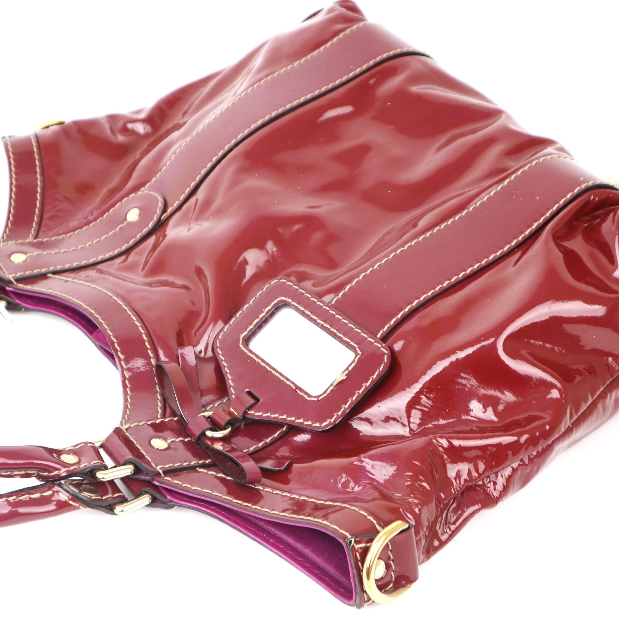 C1015 Gucci Patent Leather Bow Mirror Sukey Tote Bag-Pre Owned