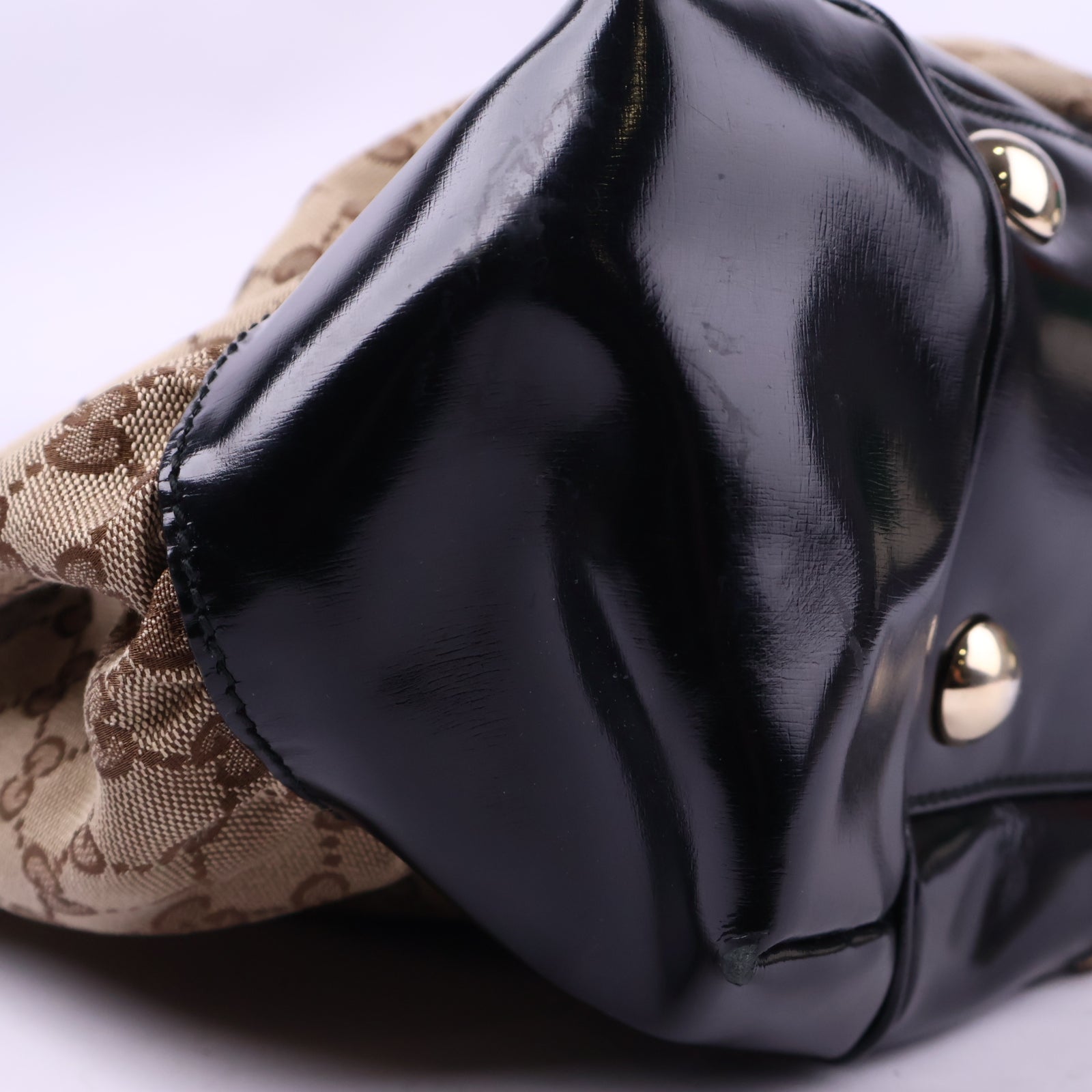 J3120 Gucci Shoulder Bag GG Canvas Full Moon | Pre-Owned Excellent Brown GG Canvas