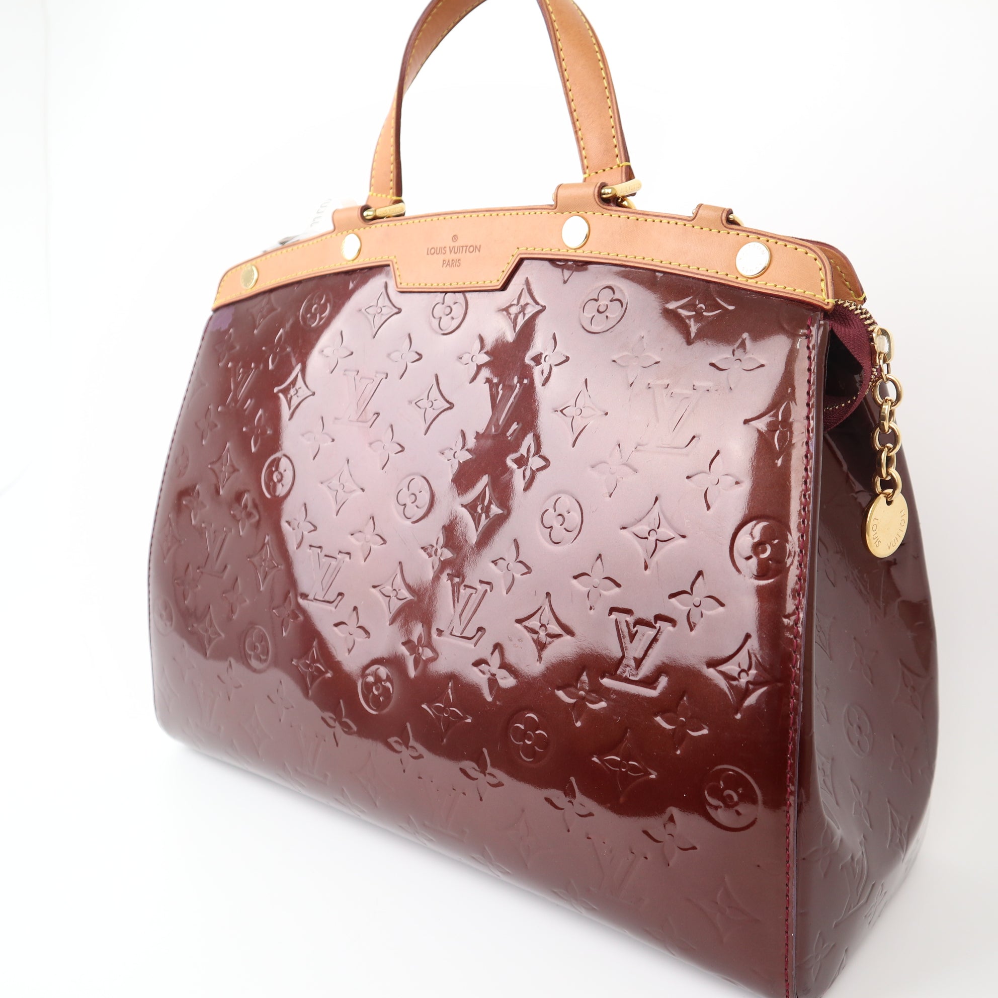 C1023 Louis Vuitton Rouge Fauviste Monogram Vernis Brea GM Bag-Pre Owned