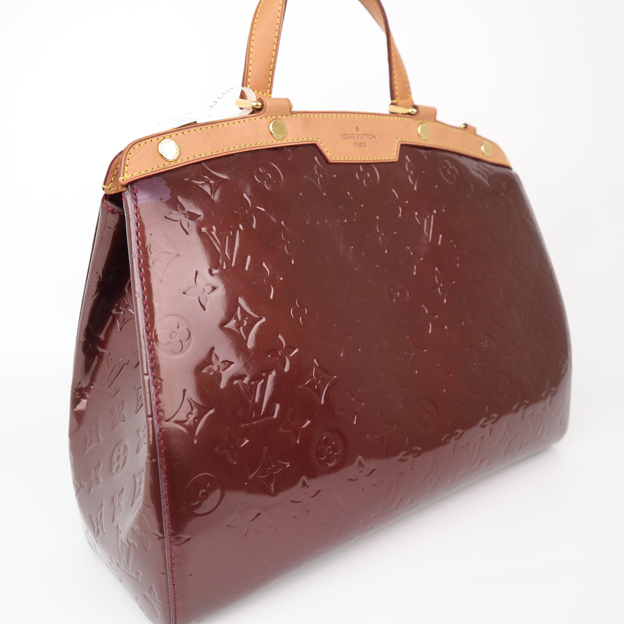 C1023 Louis Vuitton Rouge Fauviste Monogram Vernis Brea GM Bag-Pre Owned