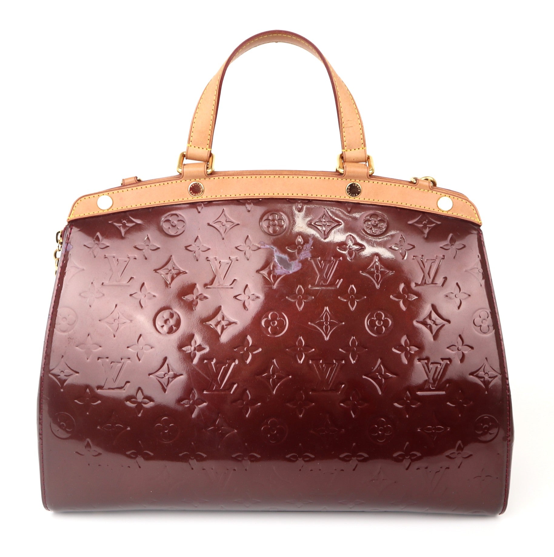 C1023 Louis Vuitton Rouge Fauviste Monogram Vernis Brea GM Bag-Pre Owned