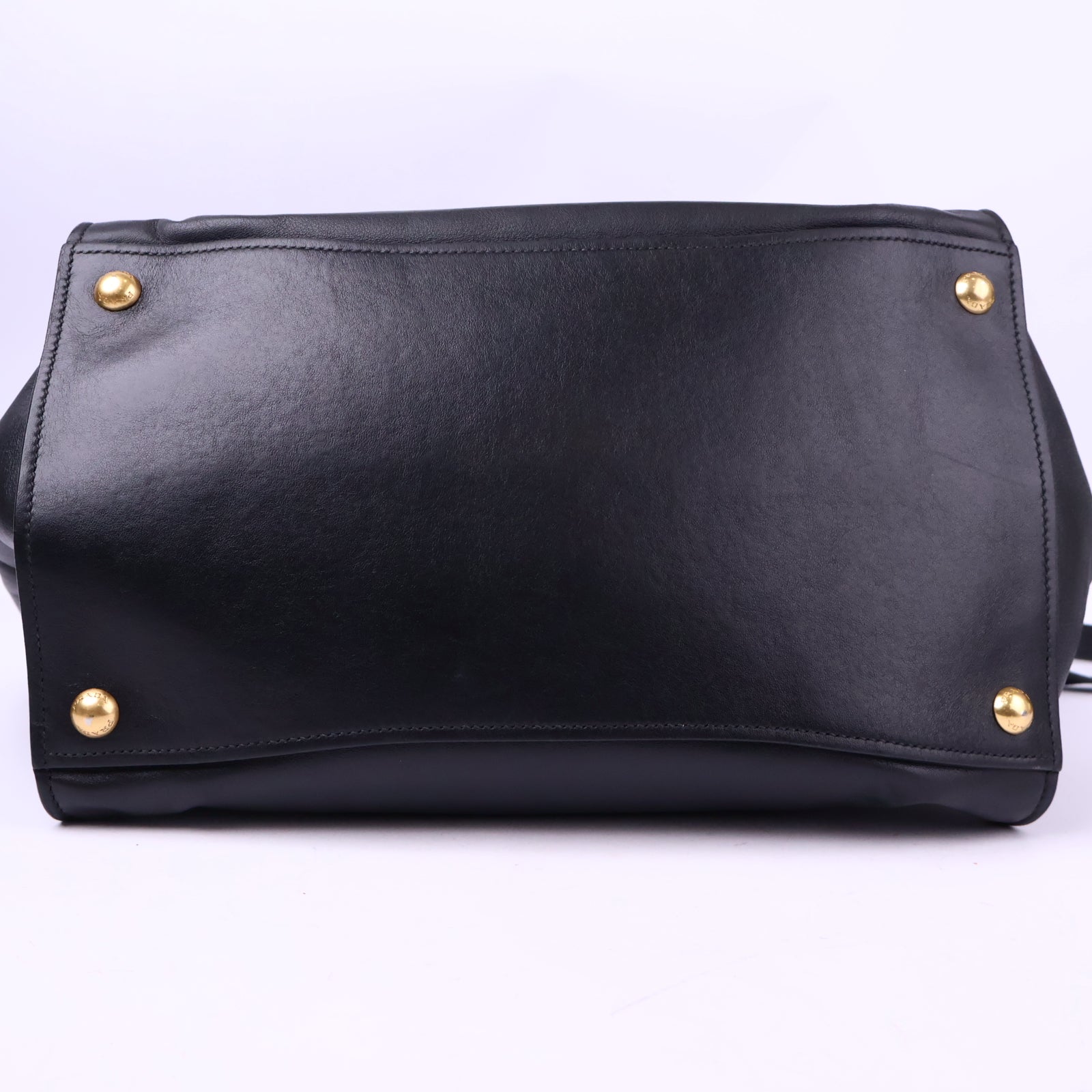J3004 Prada Tote Bag Front Pocket Wing Convertible Soft Calf Tote Bag | Pre-Owned Like New Leather