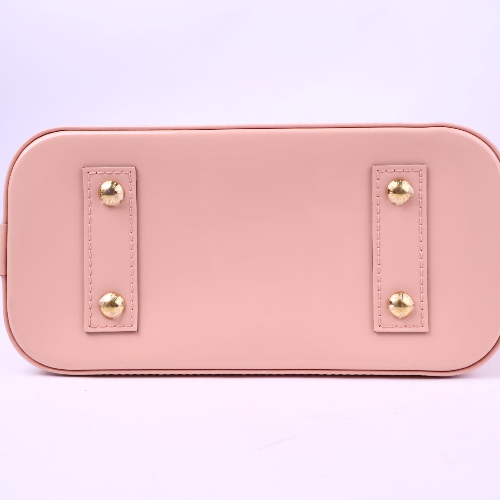 J3009 Louis Vuitton Top Handle Bag Alma BB Rose Ballerine Monogram Vernis | Pre-Owned Like New Pink Monogram Vernis Canvas, Leather, Patent leather