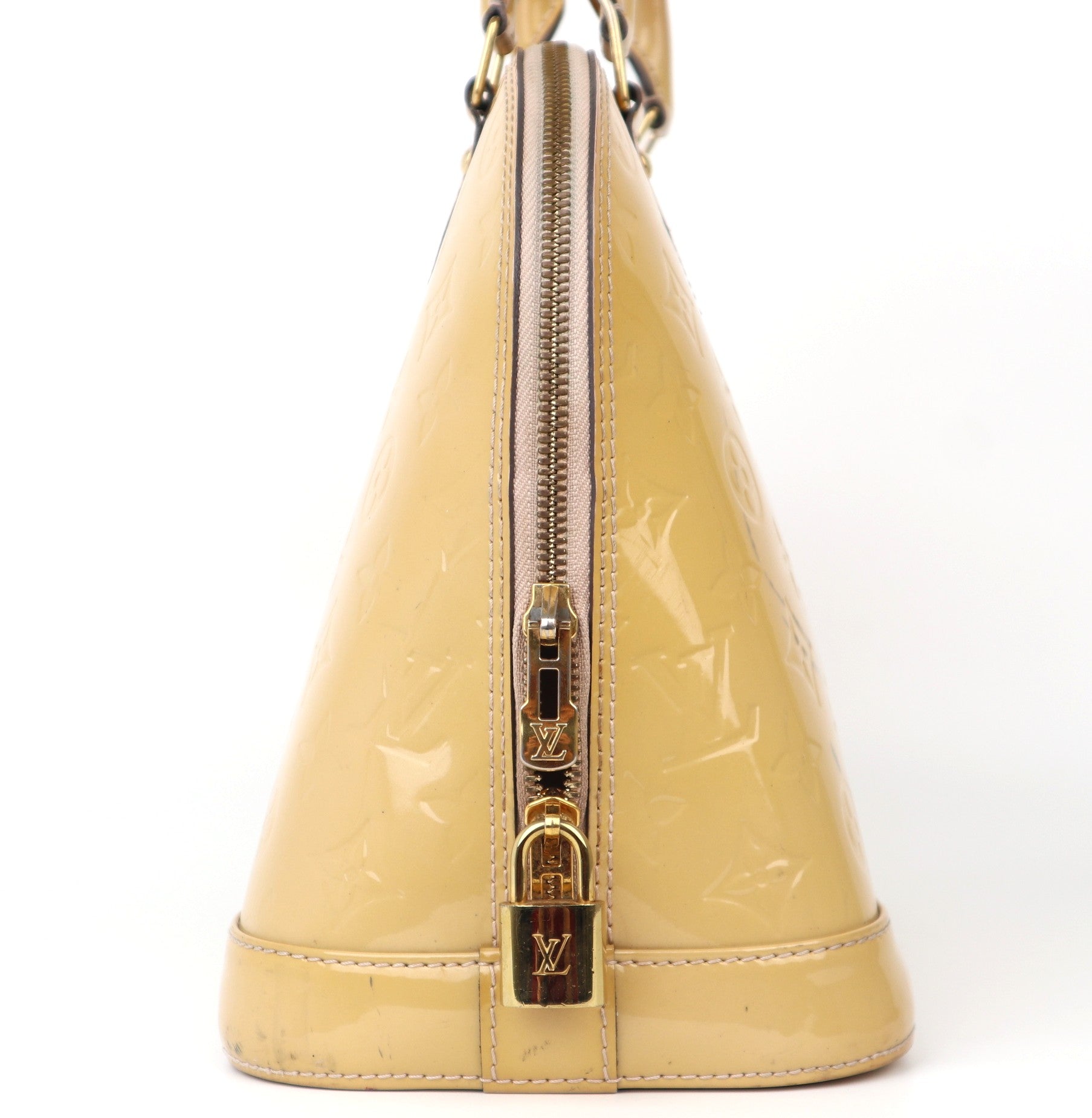 C1026 Louis Vuitton Handbag Alma PM Yellow Monogram Vernis Citrine-Pre Owned